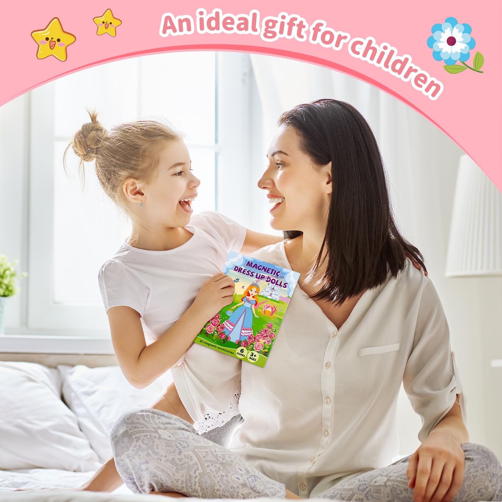 Muñecas magnéticas de vestir para niñas, kits de vestir con 82 piezas magnéticas, bailarina, sirena, juegos de viaje, viajes por carretera, avión, juguetes de actividad para niñas de 3, 4, 5, 6, 7