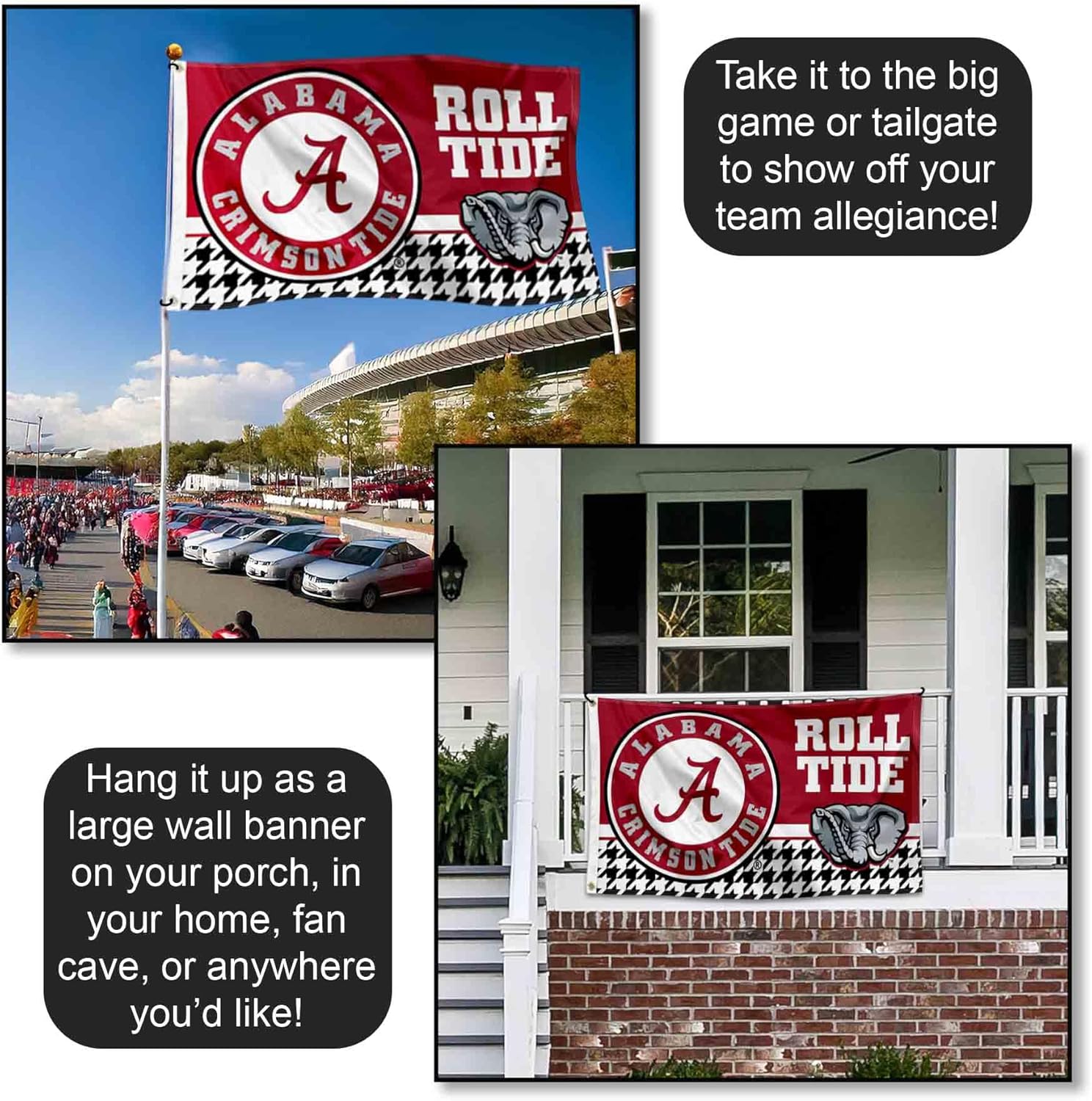 College Flags & Banners Co. Alabama Crimson Tide 3x5 Banner Flag - Image 4