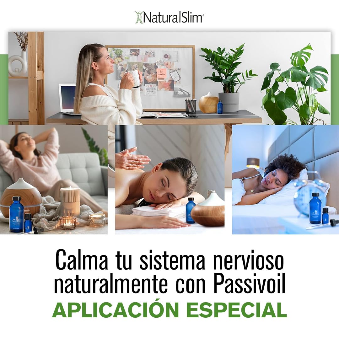 PassivOil - Aceites esenciales para el cuidado de la piel, aromaterapia, relajación y metabolismo - Aceite de grado terapéutico con aceite de coco, aceite de resina de incienso y ylang-ylang - 120 ml | Se puede extender o masajear sobre la piel como un ac