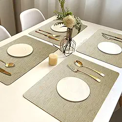 6 Jogo Americano Juta Areia - Impermeável Limpa Facil Pvc