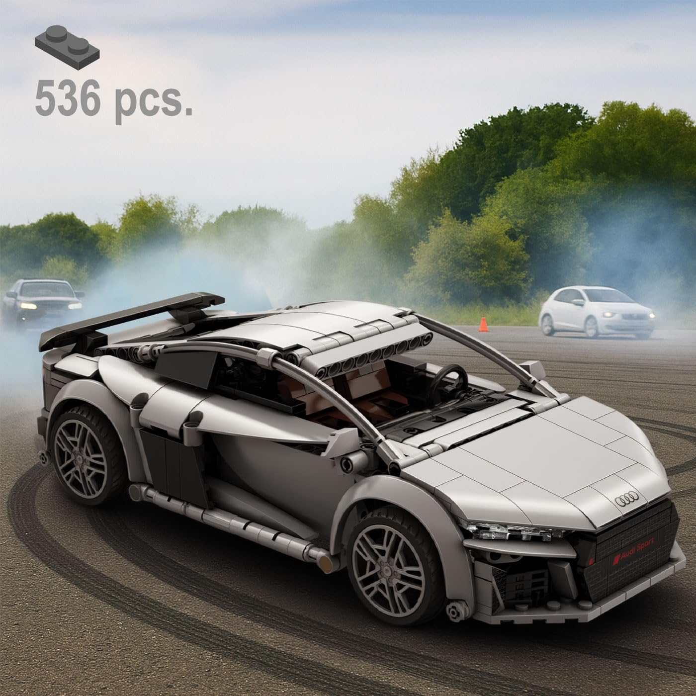 JAMARA 402898 CADA Audi R8 Coupé 1:14, 2,4 GHz, model samochodu zabawkowego, samochód wyścigowy, samochód sportowy dla dzieci od 6 lat, zdalne sterowanie RC, pomysł na prezent, tryb podwójny, wierny w