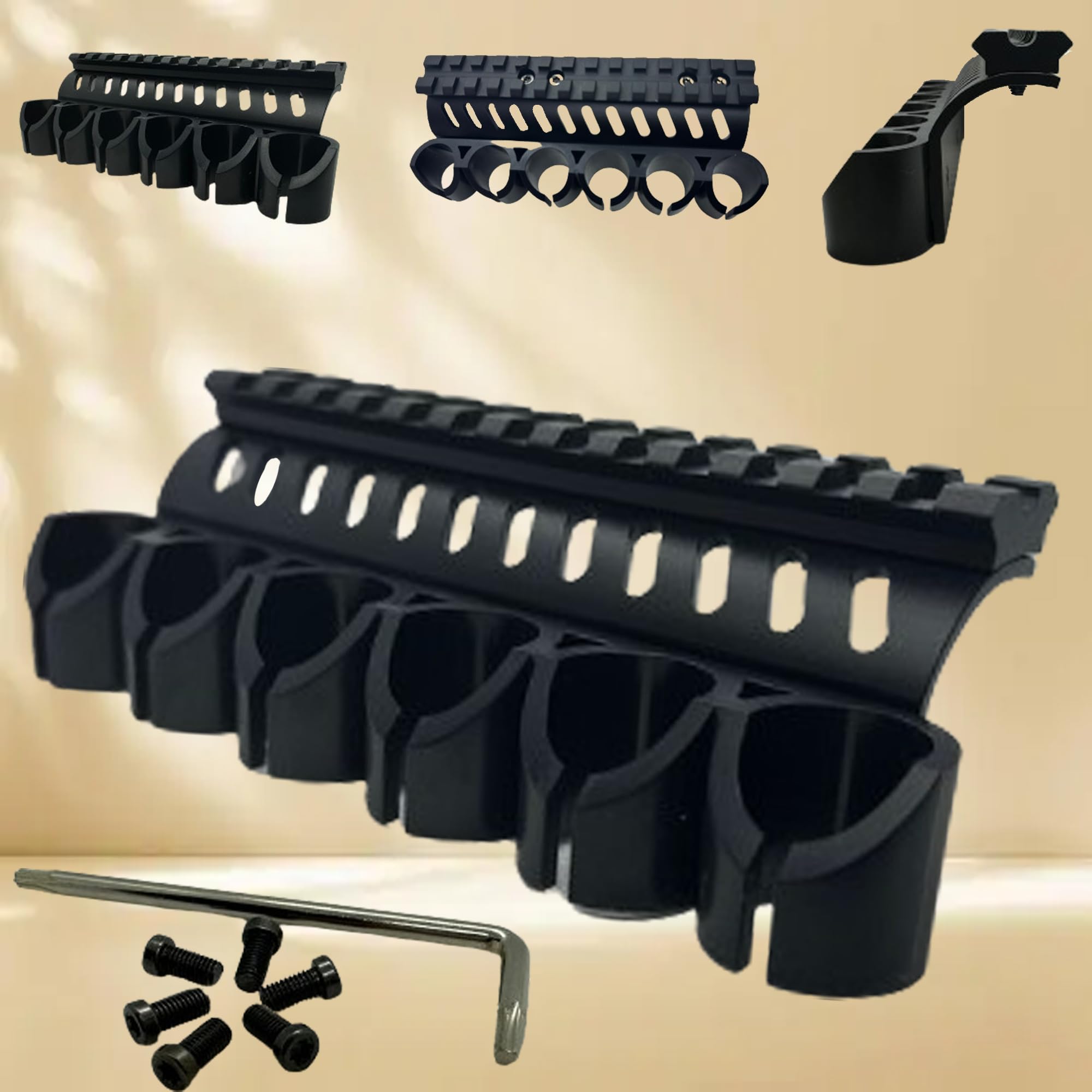 GOTICAL Side Saddle Shell Holder for Mossberg 500/590/Shockwave Series Shutguns, 6 Shells Carrier, 13 Slot Mount