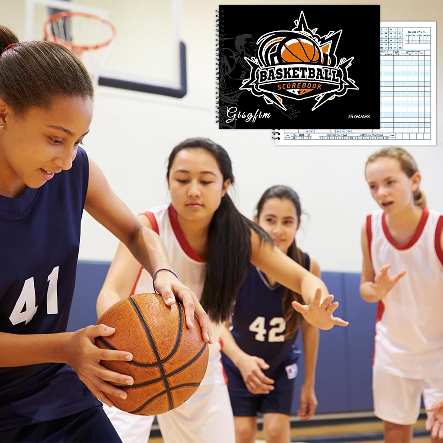 Basketball Scorebook Stats Tracking Book 35 Games Unisex Coach Referee Scorebooks League Sport Game Side by Side Score Books