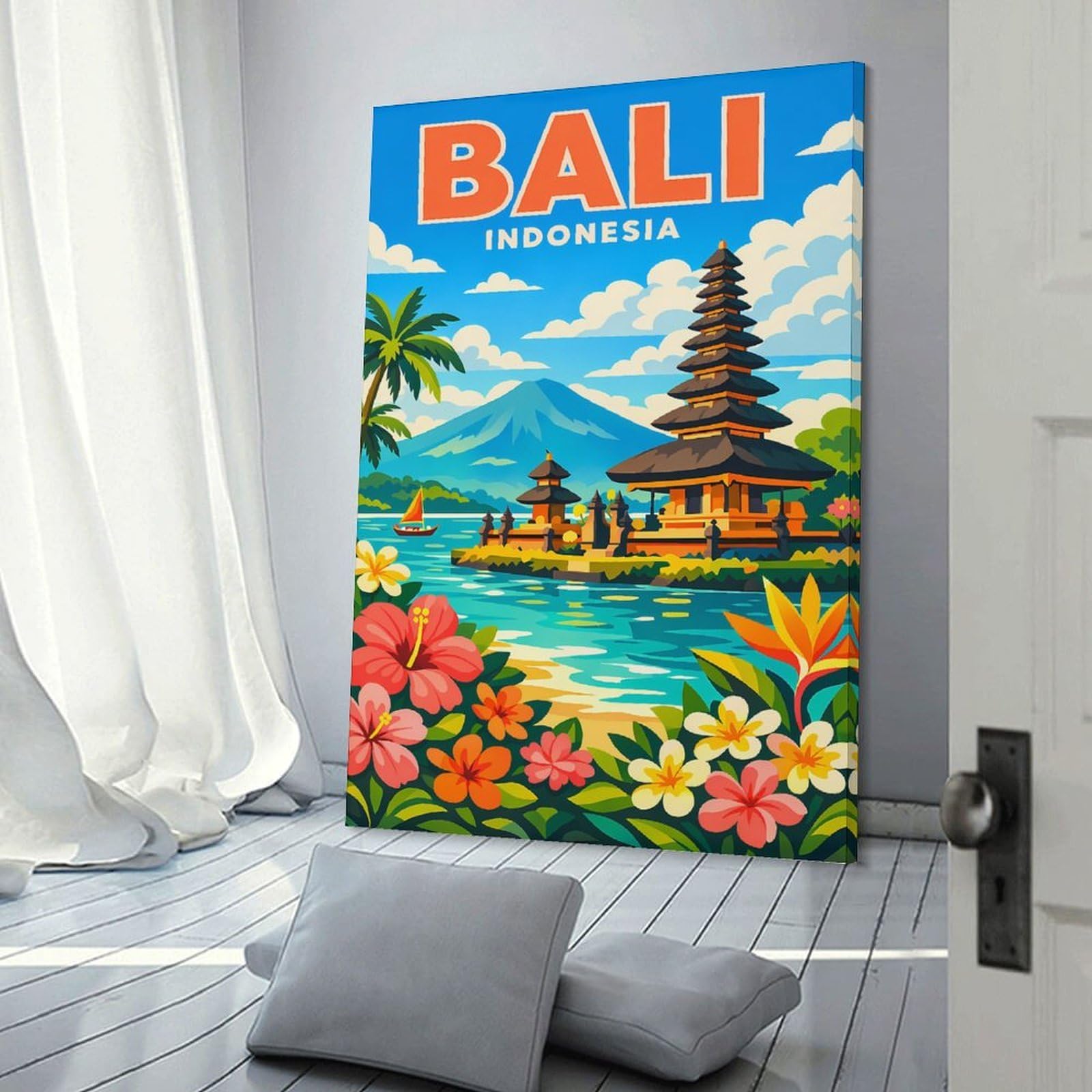 Junmoney Bali, Indonesia Travel (4) Room Decor Wall Art 24x36inch(60x90cm), for Wall Displays, Bedrooms Or Room Updates, Ideal for Building A Coordinated Art Wall