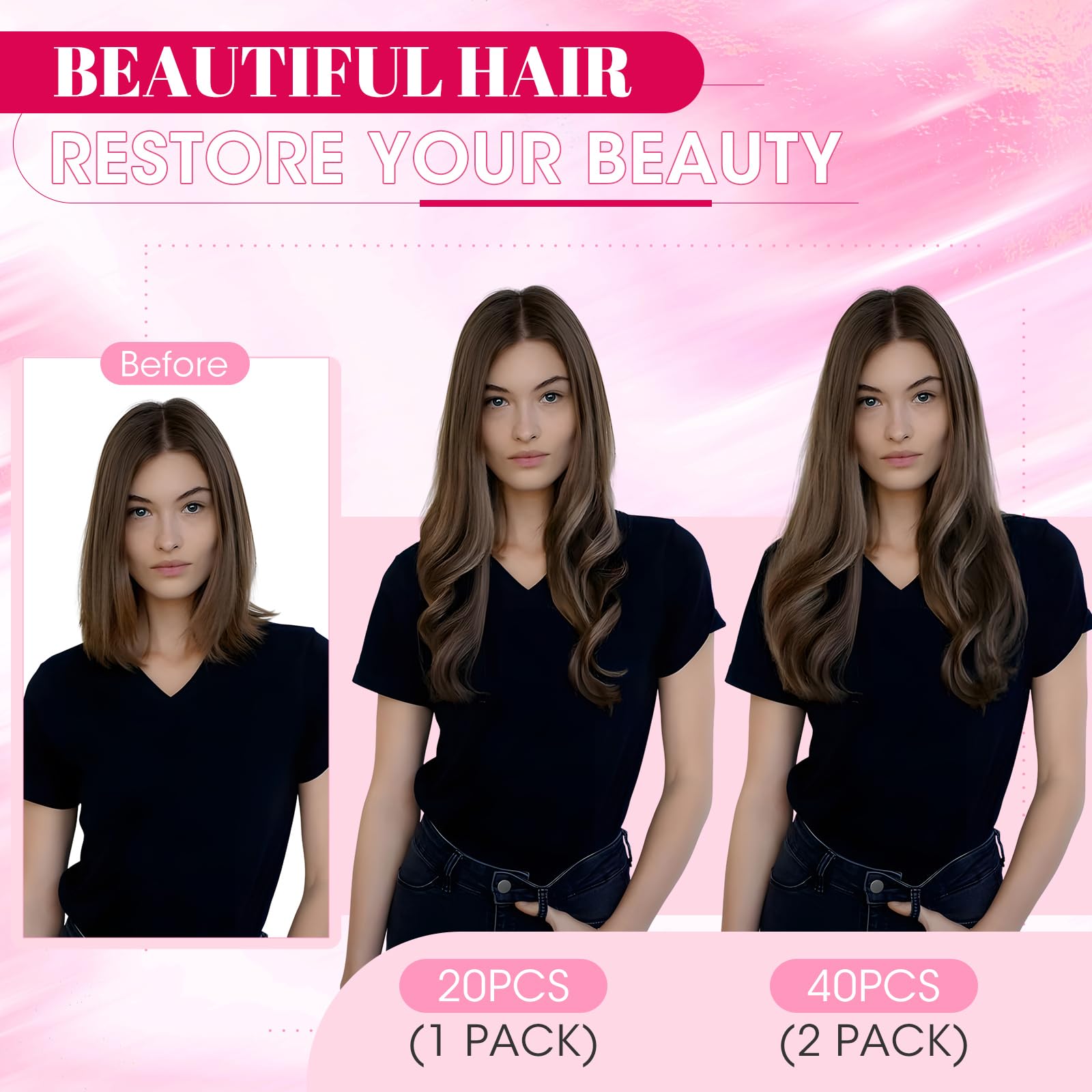 MY-LADY Extensiones Adhesivas Pelo Natural 20pcs 30 cm 30g Blanquecino Blanco Extensiones de Cabello Humano Tape de Pelo Remy Invisible (#70)