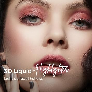 SACE LADY Highlighter Makeup, Liquid Highlighter Blendable & Long Lasting, Natural 3D Cream Highlight for Face Eyes Lips (Matte Rosy, 0.13Oz)