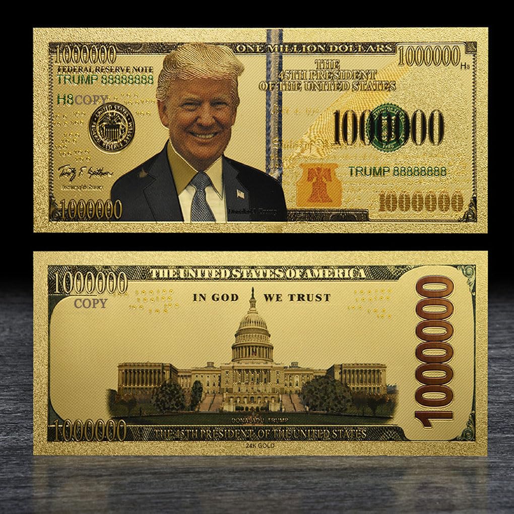 Amazon | 5ピース ゴールドトランプ ミリオン札 1 000 000