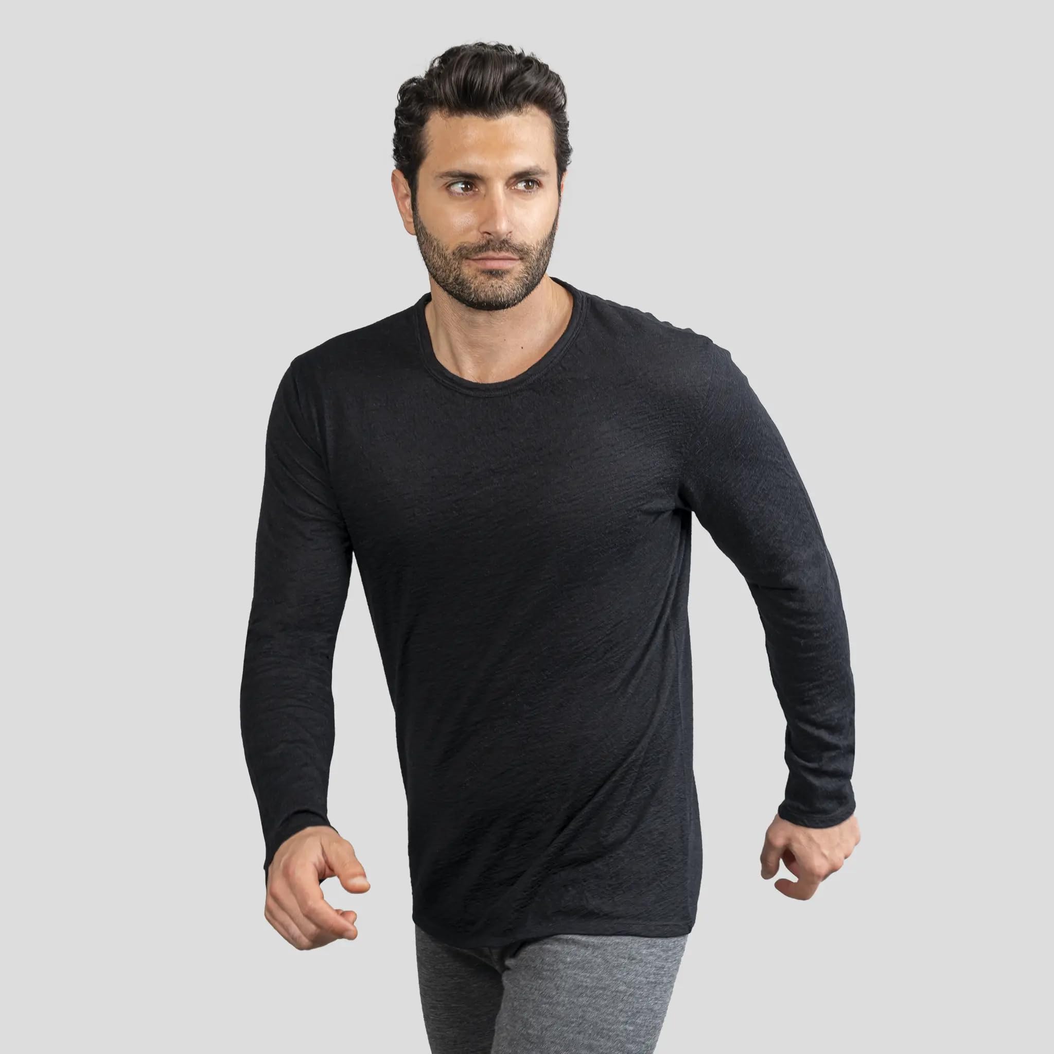 Arms of Andes Men's Alpaca Wool Long Sleeve Base Layer: 160 Ultralight
