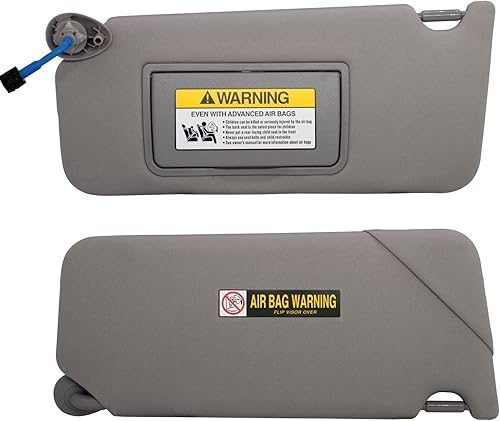 Miniatura 10 de NHILES Visera solar derecha para pasajero compatible con Honda Accord 2008 2009 2010 2011 2012 2013 2014 2015 2016 2017 con luz de repuesto #