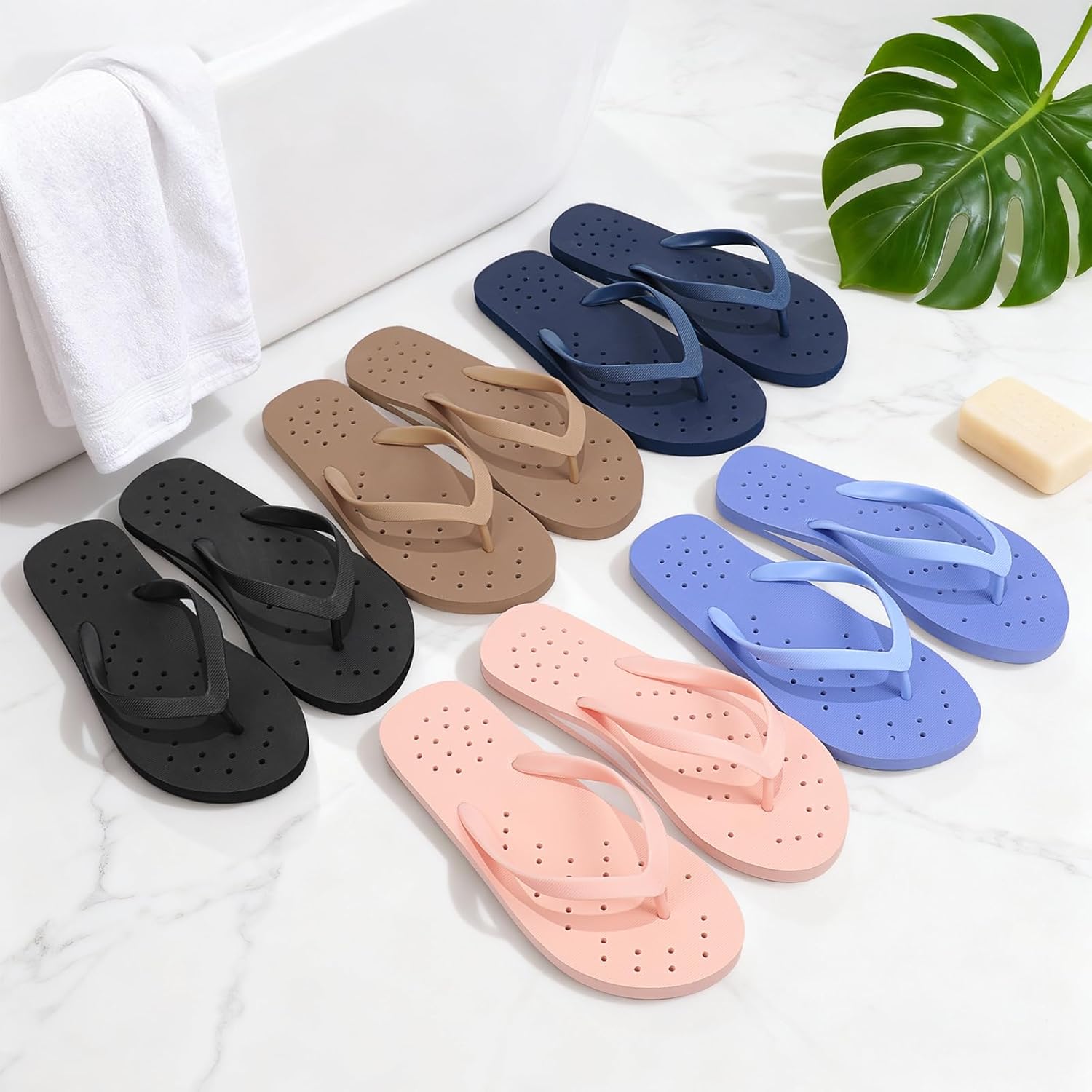 STQ Shower Shoes for Women Pool Beach Flip Flops with Arch Support Quickly Dry - Image 7