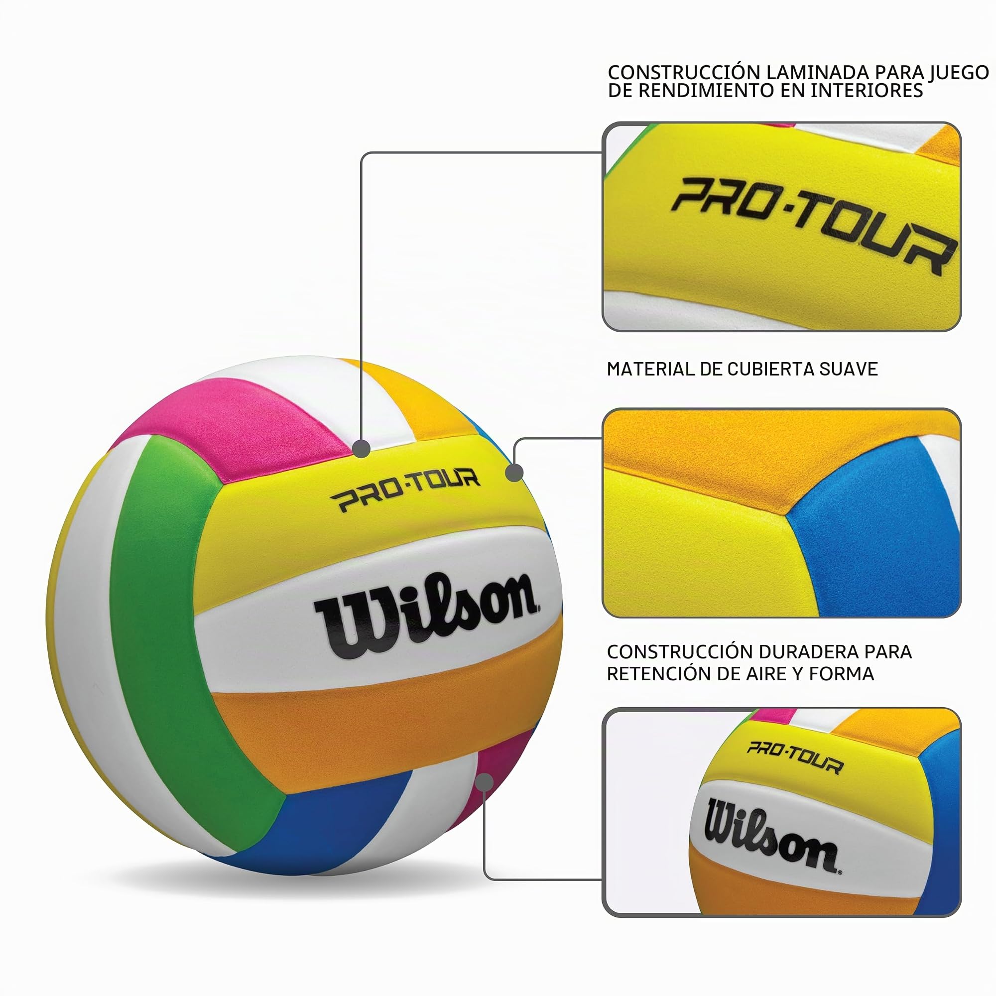 Wilson Pro Tour - Pelotas de Voleibol de Interior, tamaño Oficial