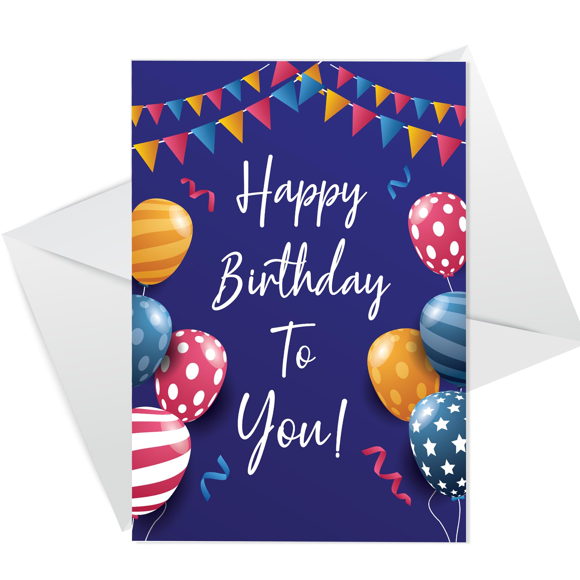 RED OCEAN Happy Birthday Card For Him Her Birthday Wishes Gift Card Balloons Son Brother