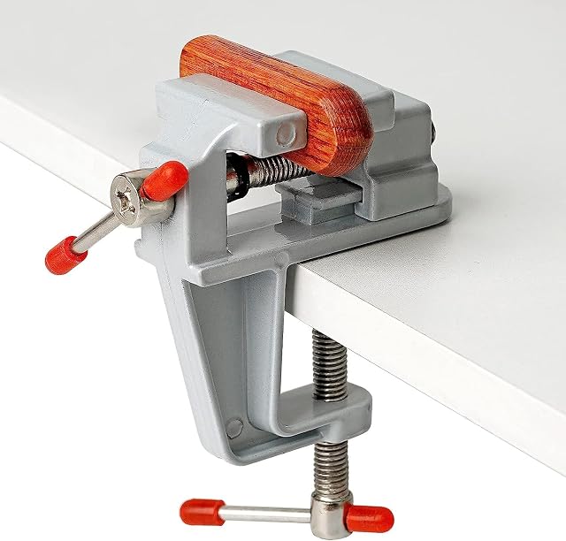 PROBEEALLYU Universal Table Vise Mini Bench Vise Portable Work Bench Vise Household Clamp Type Table Vise Small Bench Hobby Vise Art Vise DIY Jewelry Craft Repair Tool Wood Drilling Work Table Vise
