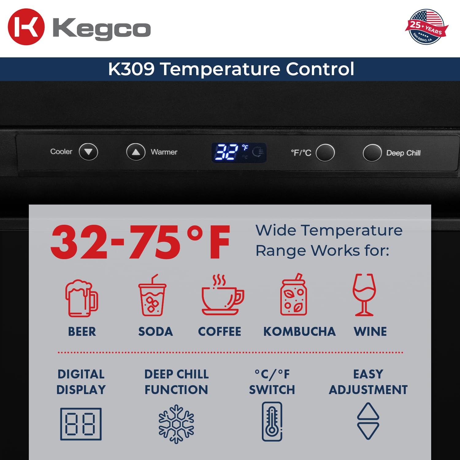 Kegco Hbk309x-1 Keg Dispenser, 1 Faucet Without Keg Black Stainless Steel on Fridge.com - View 5