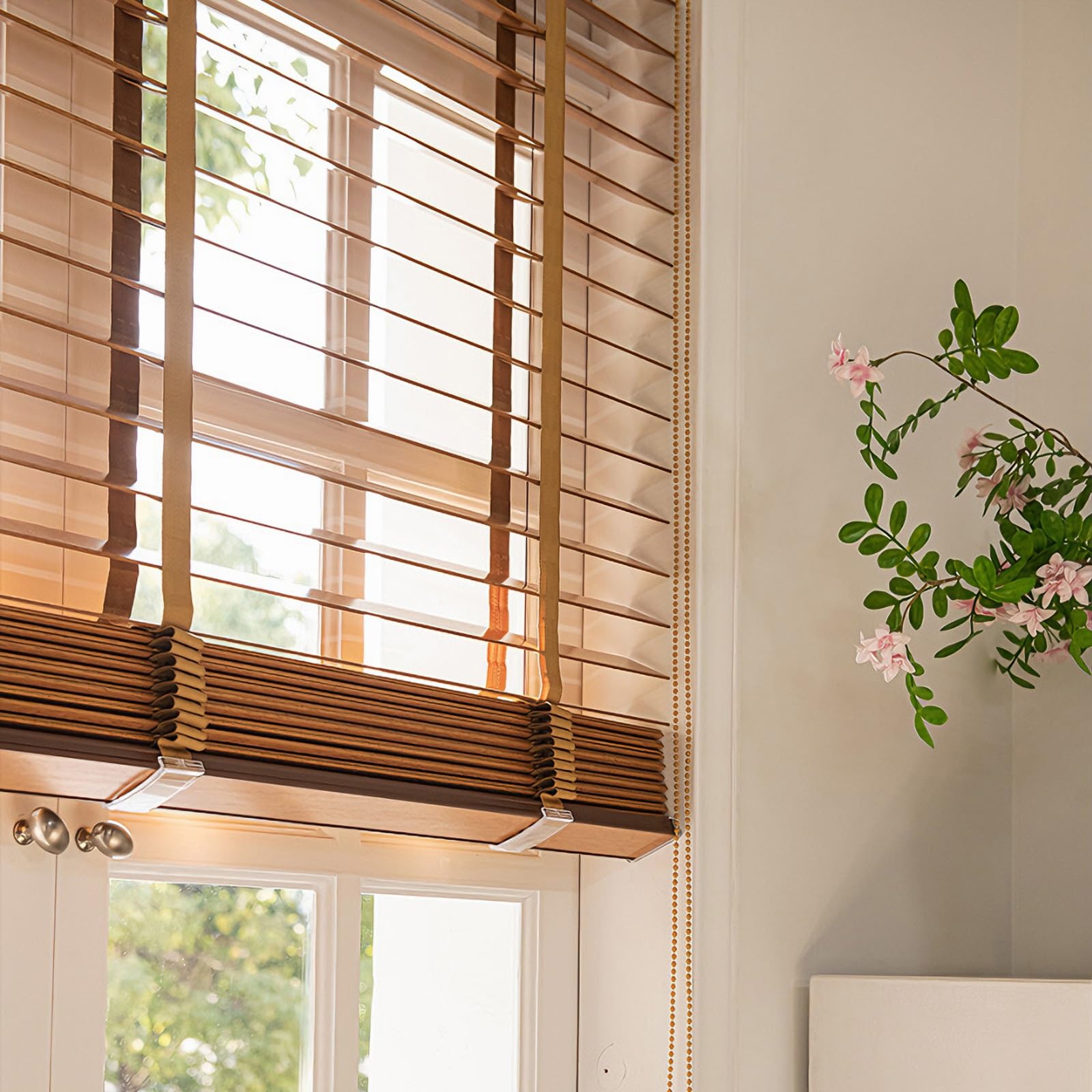 Tende Veneziane In Legno Con Lamelle Da 5 Cm, Misura Personalizzabile 30 Cm–180 Cm L X 60 Cm–200 Cm A, Tende Orizzontali Senza Fili Per Oscuramento E Oscurità, Installazione Facile Interno/esterno