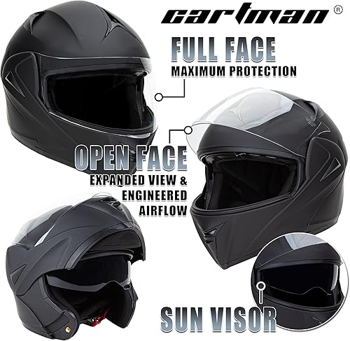 Miniatura 4 de DOT Approved Full Face Motorcycle Helmet with Flip Up Dual Visor Full Face Motorcycle Helmet with Flip Up Dual Visor