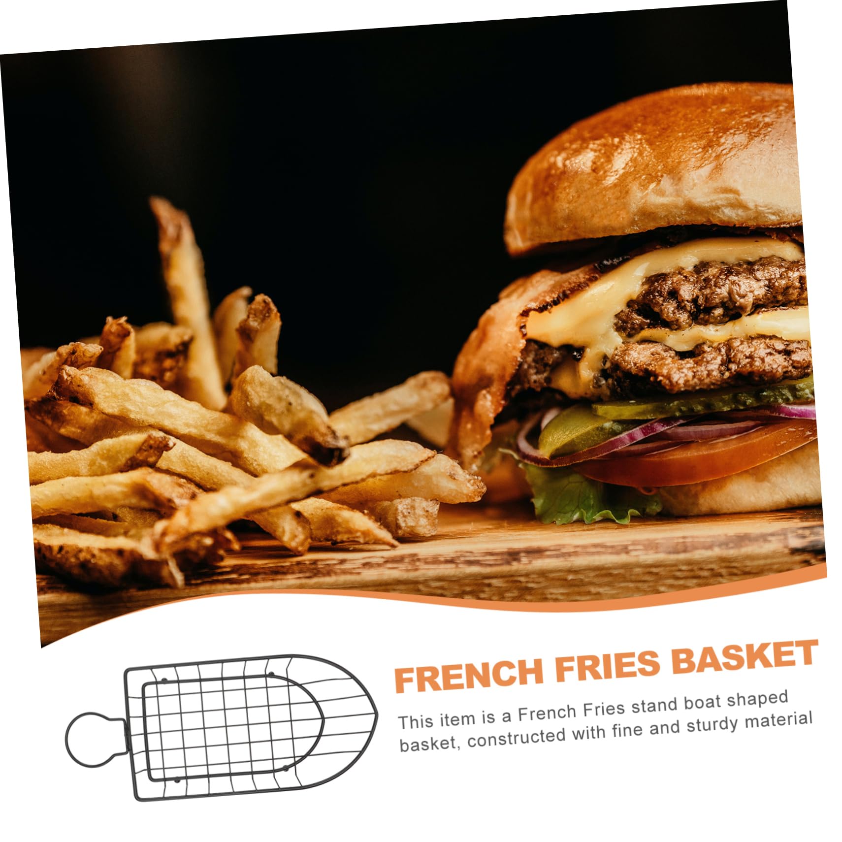 BRIGHTFUFU 1 Set Snack Plate Fruit Trays French Fry Cutter Hot Dog Baskets Snacks Chips Fryer Serving Wire Bread Basket Finger Food Holder Fruit Basket Stand Appetizer Serving Ceramics Black