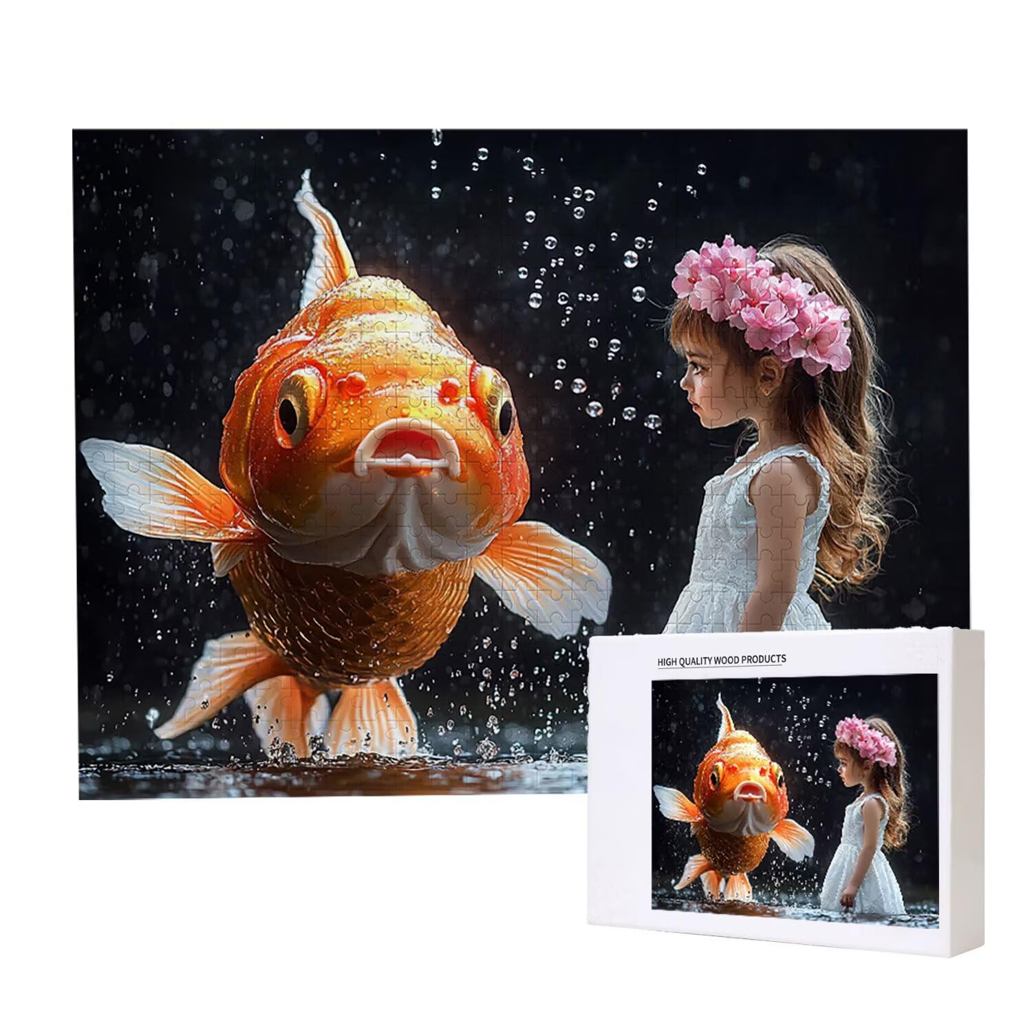 Puzzle 6000 sztuk Puzzle dla dorosłych 179x105 cm Gra edukacyjna Prezenty dla dorosłych i dzieci od 14 lat, kreatywny prezent dla relaksu - (dziewczyna złota ryba) t-420