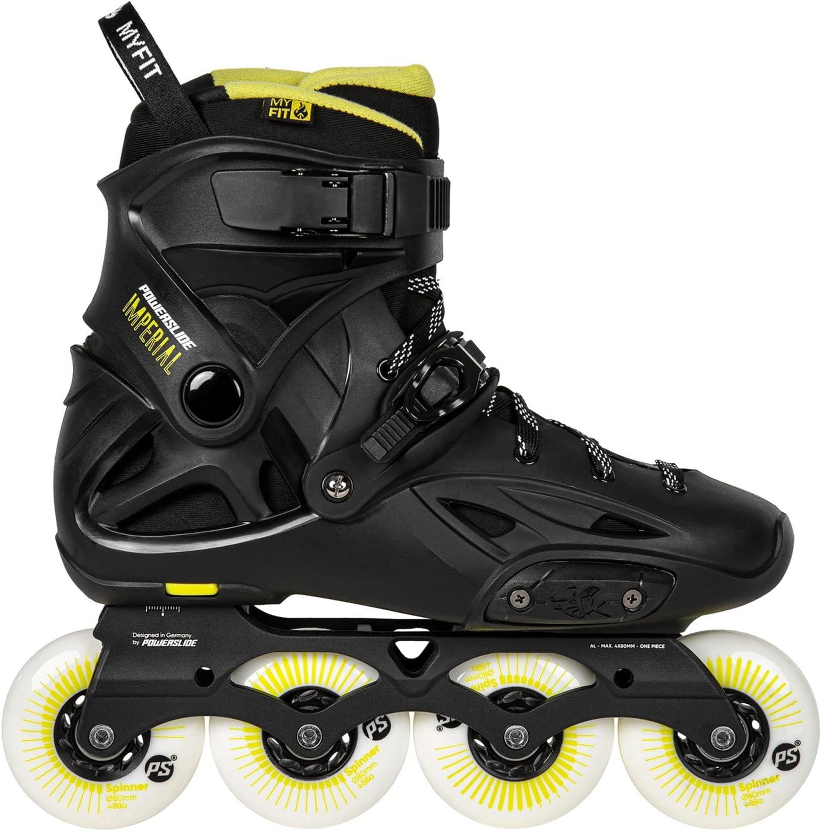 Powerslide Imperial One 80 Skates - Black/Yellow