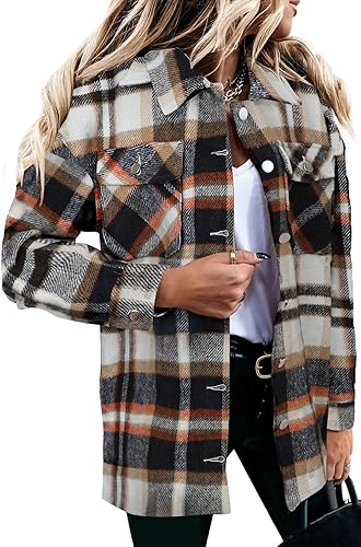 Miniatura 4 de Magritta Camisas de manga larga con cuello en V y botones para mujer, blusas de gran tamaño con bolsillos