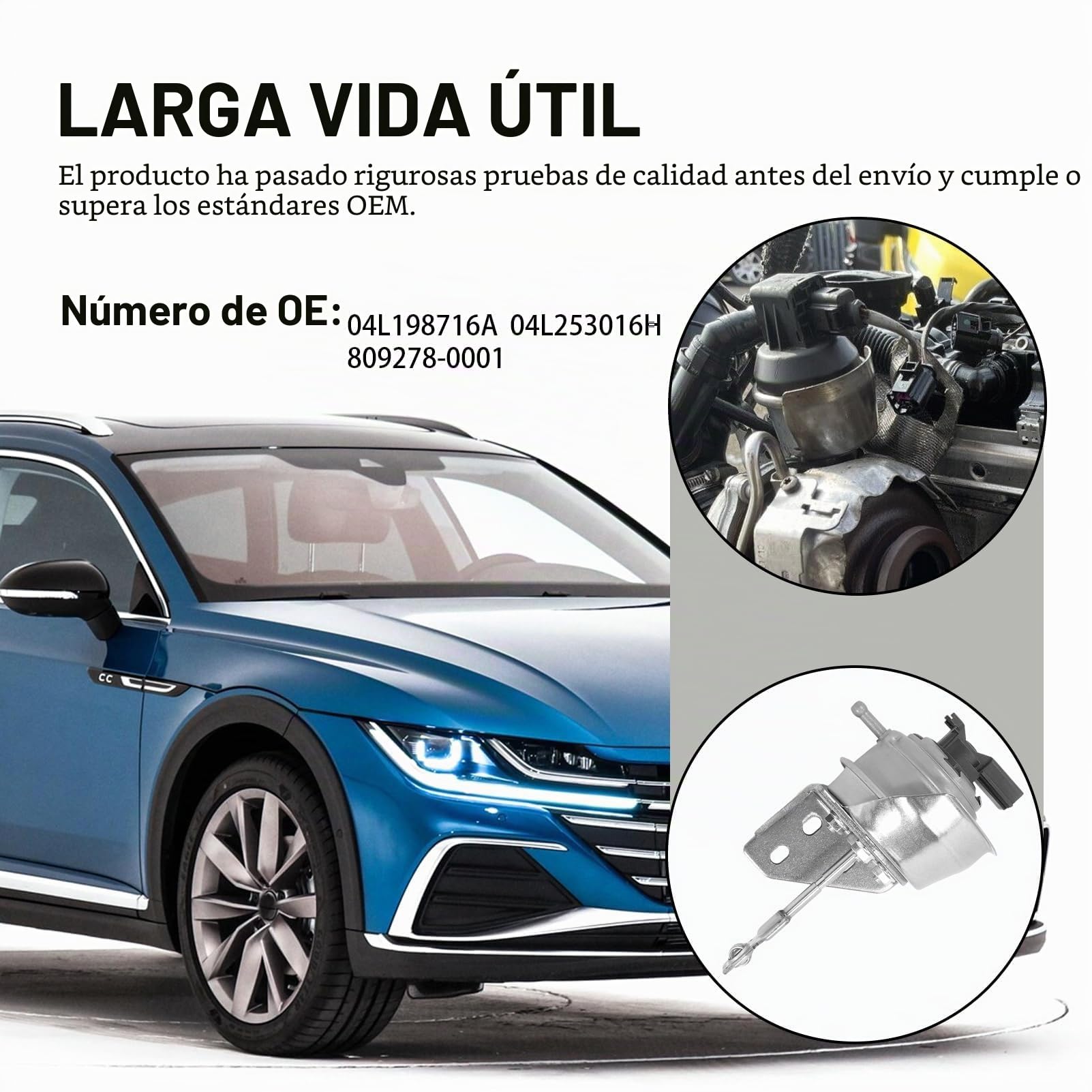 04L253016H - Turbocompresor compatible con Seat con motor 1,6 TDI 04L198716A Turbocompresor Actuador turbocompresor 809278-0001