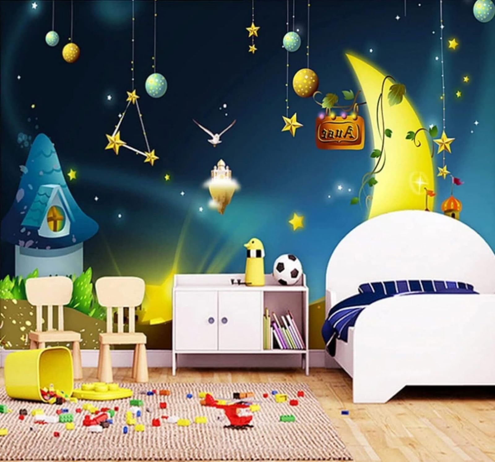 XLMING Cartoon Three Dimensional Space Planets Castle 3D Wallpaper Luxury Home Dining Decor Paste Sofa Living Room The Wall for Bedroom Mural-430cm×300cm