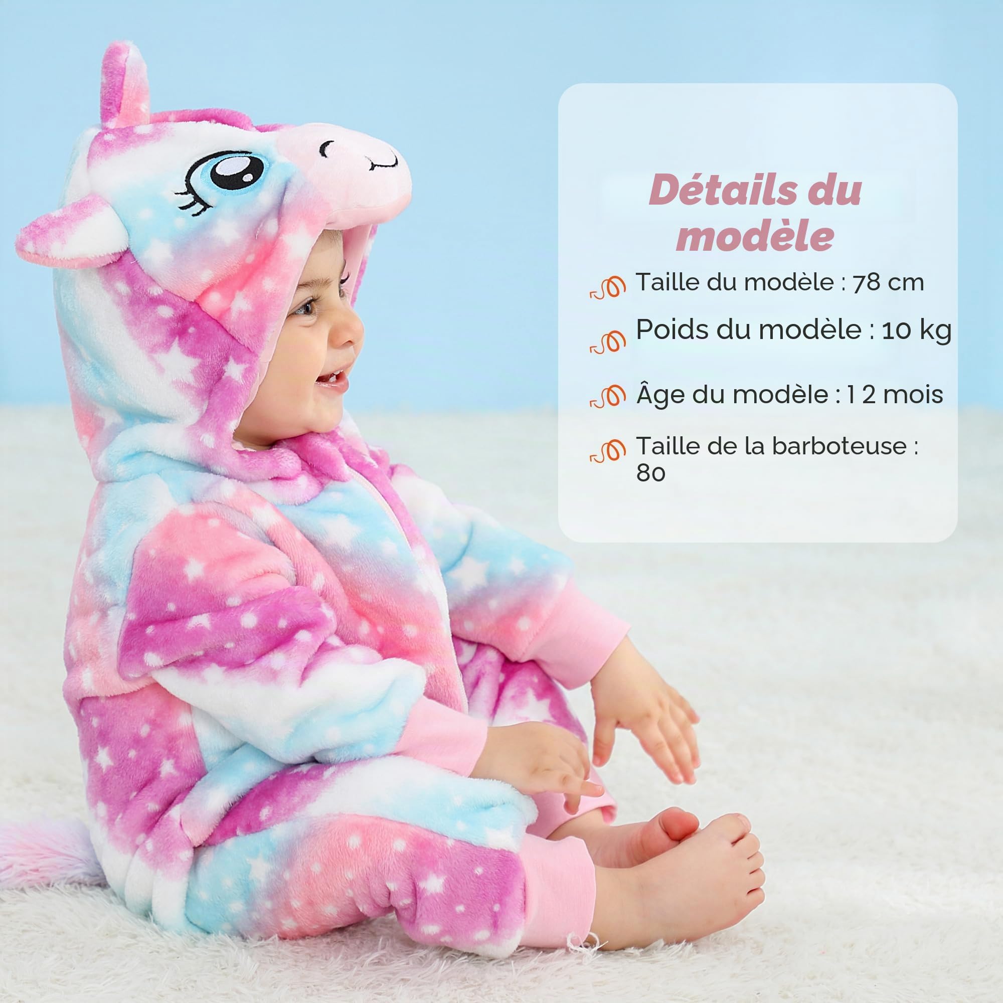 HAHASHOW BéBé Grenouillères Unisexe Animal Pyjama d'hiver Combinaison Barboteuse Enfant Filles Costume 2-36 Mois