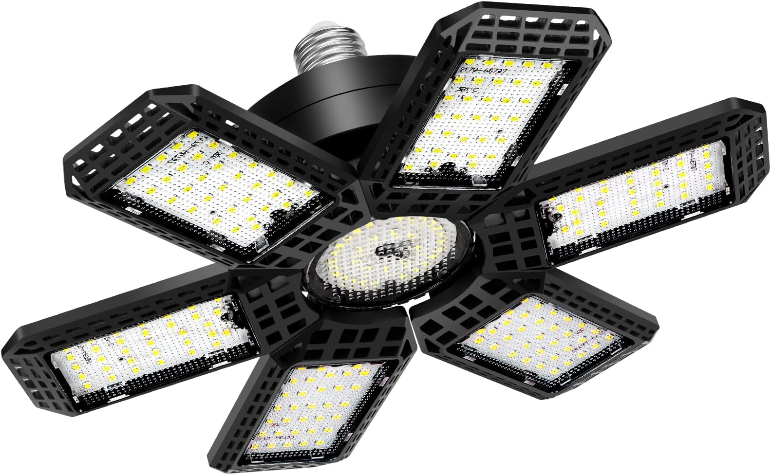 LED Garage Light, 200W LED Shop Light, E26/E27 Super Bright Deformable LED Garage Ceiling Lights with 6+1 Adjustable Panels Garage Lighting, Bay Light, Garage Light