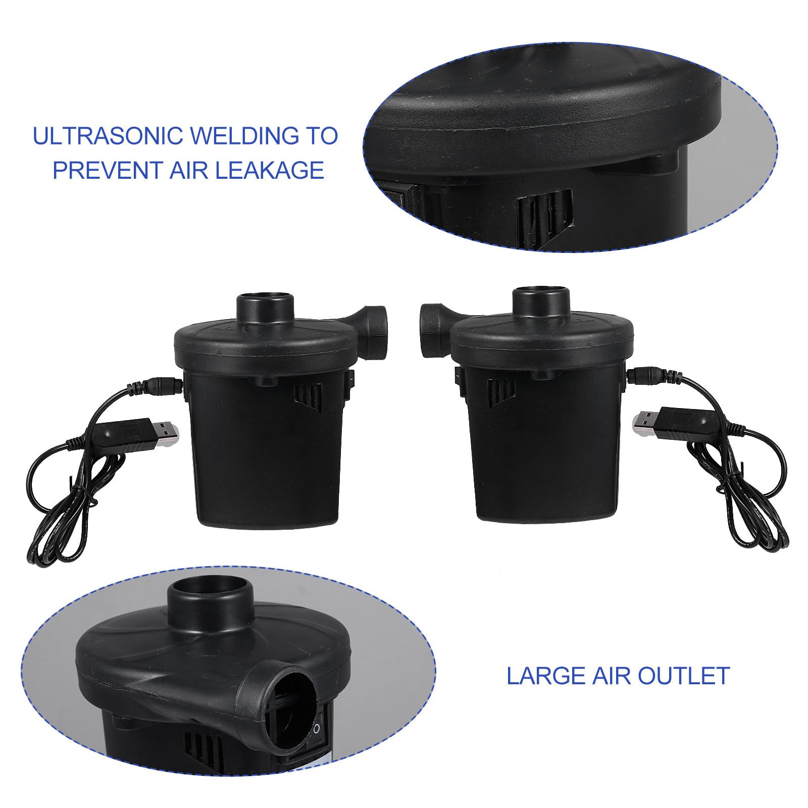 Pompa ad Aria Elettrica Ricaricabile USB Portatile per Materasso