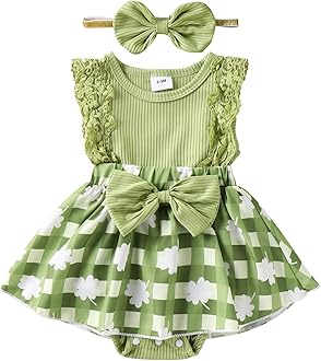 Baby Girl Clothes Newborn Romper Dress Infant Lace Ruffle Sleeveless Summer Outfits with Headband 0-12 Months
