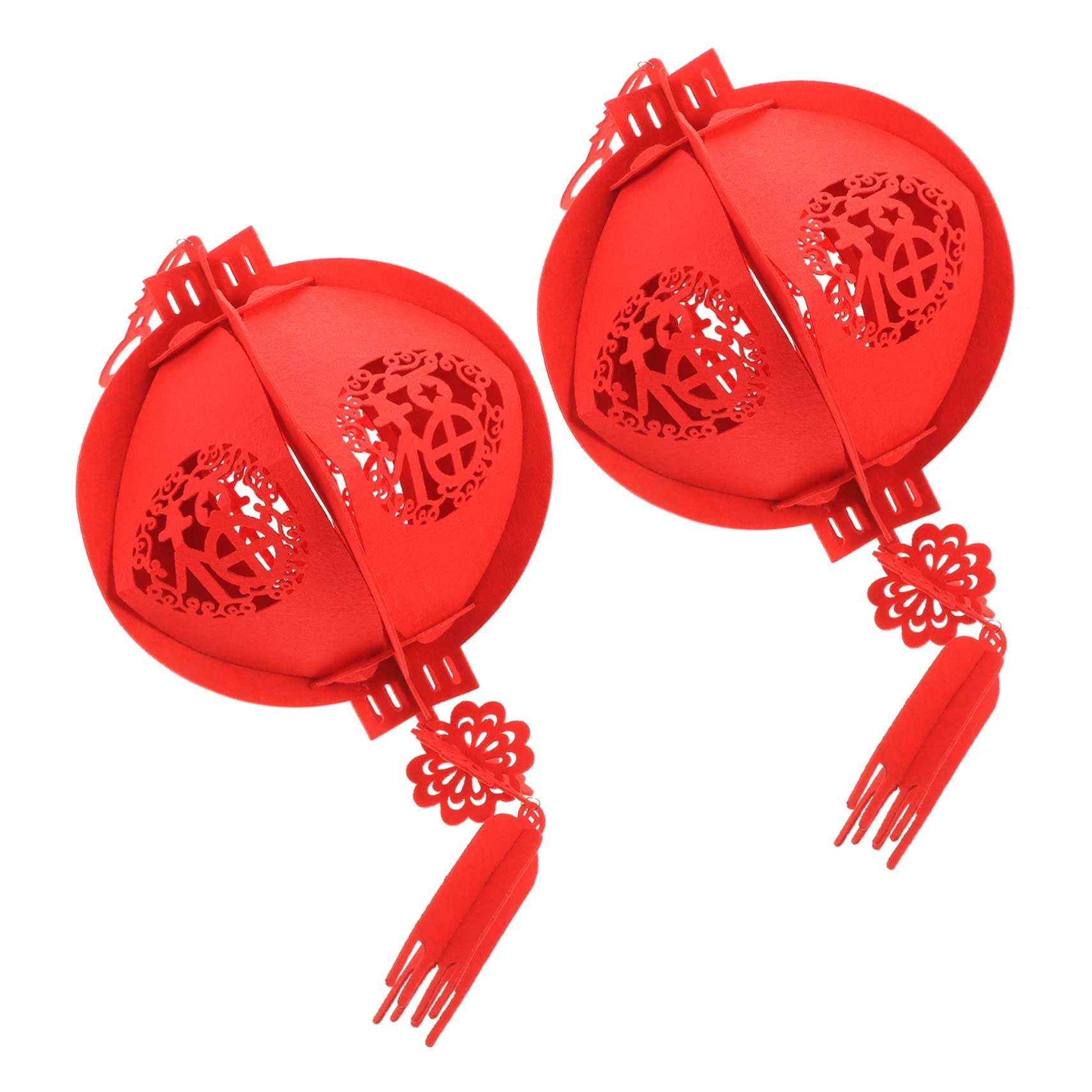 Zerodeko 4 Set Di Ornamenti Tradizionali in Feltro Decorati Per Capodanno 2 Pezzi * 4