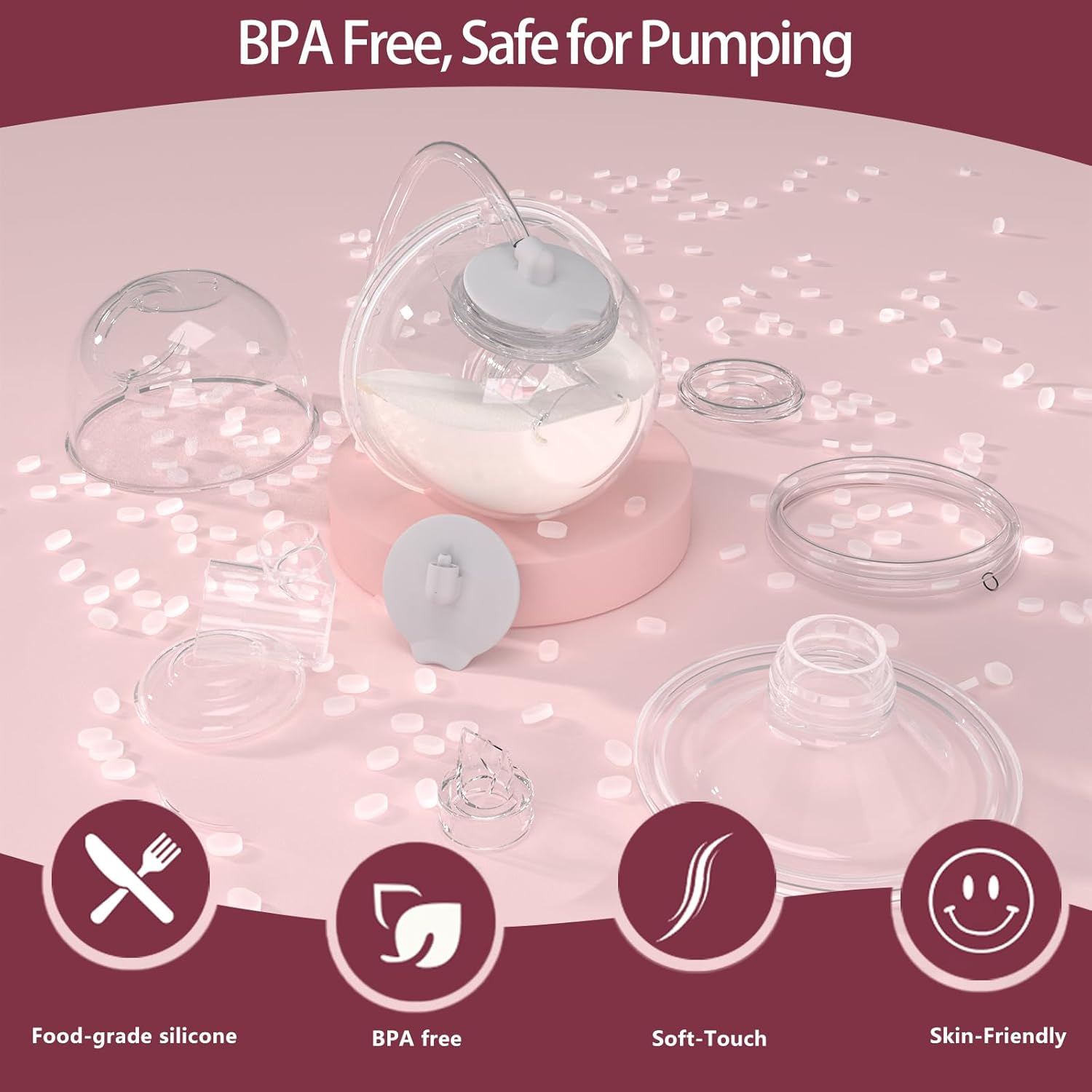 21mm CaraCups Wearable Milk Collection, Hands-Free Collection Cups Compatible with Spectra S1/S2/9 Plus/SG, Fit for Medela/Lansinoh/Zomee, 99.9% Separable Electric Breast Pumps, 2PC