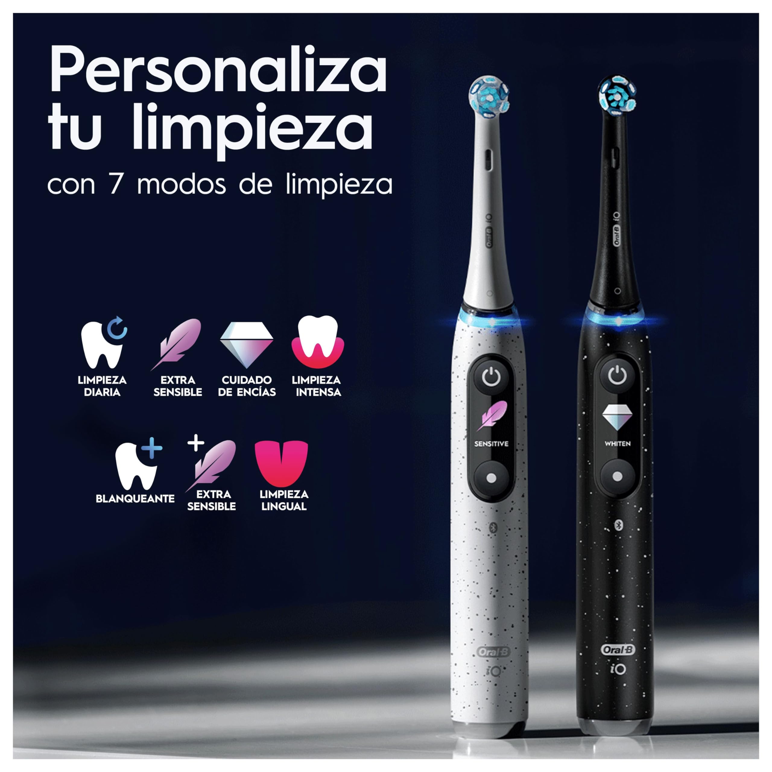Oral-B iO 10 Cepillo de Dientes Eléctrico con 1 Cabezal, Negro - Cepillo Dental con 7 Modos de Cepillado, Sensor de Presión Y Carga Rápida, Estuche Cargador de Viaje, Diseñado por Braun