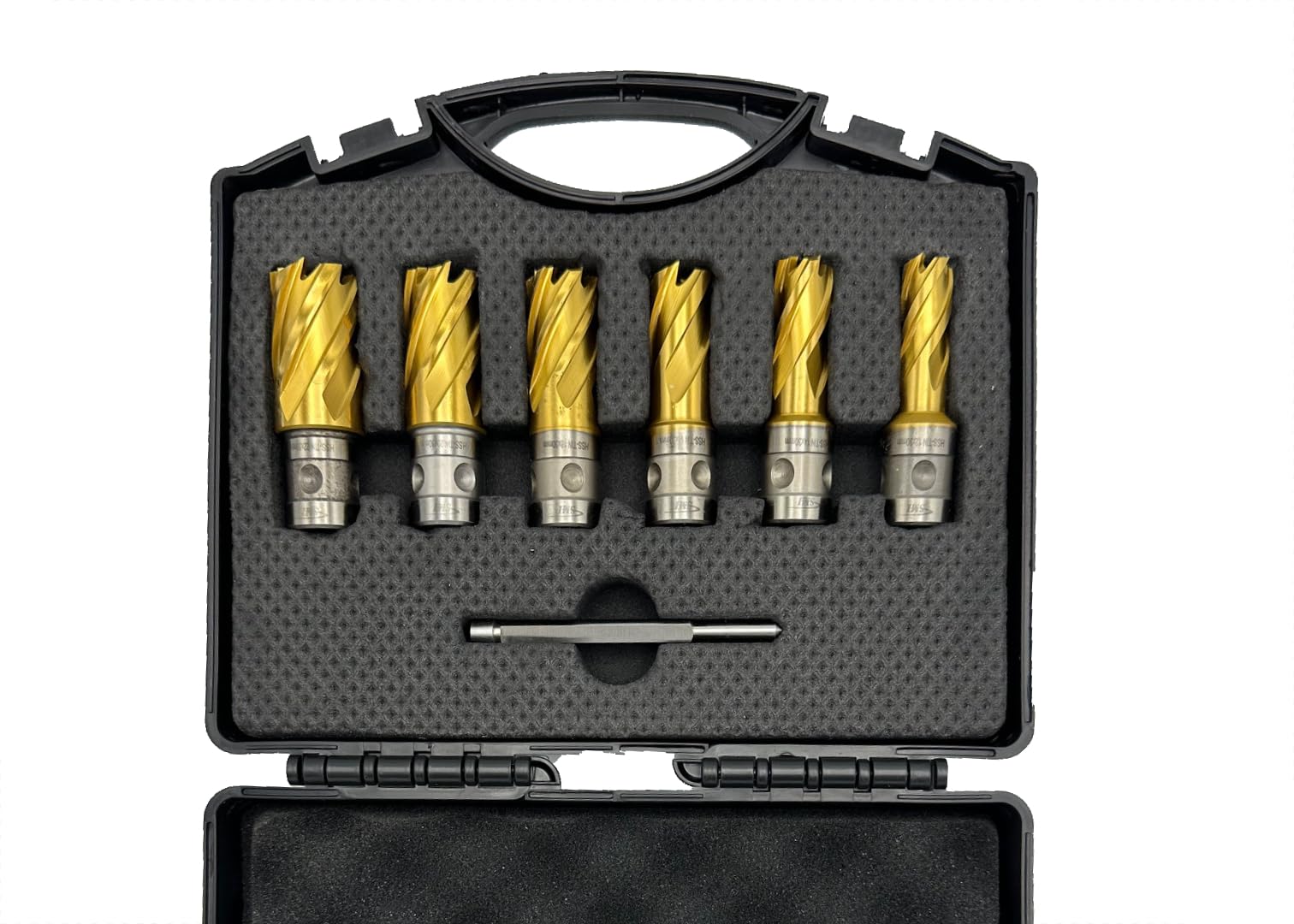 SMI Kernbohrer SET 7 teilig HSS TIN mit 12, 14, 16, 18, 20, 22 mm Auswerferstift mit 30 mm Schnitttiefe Aufnahme FEIN Quick-In