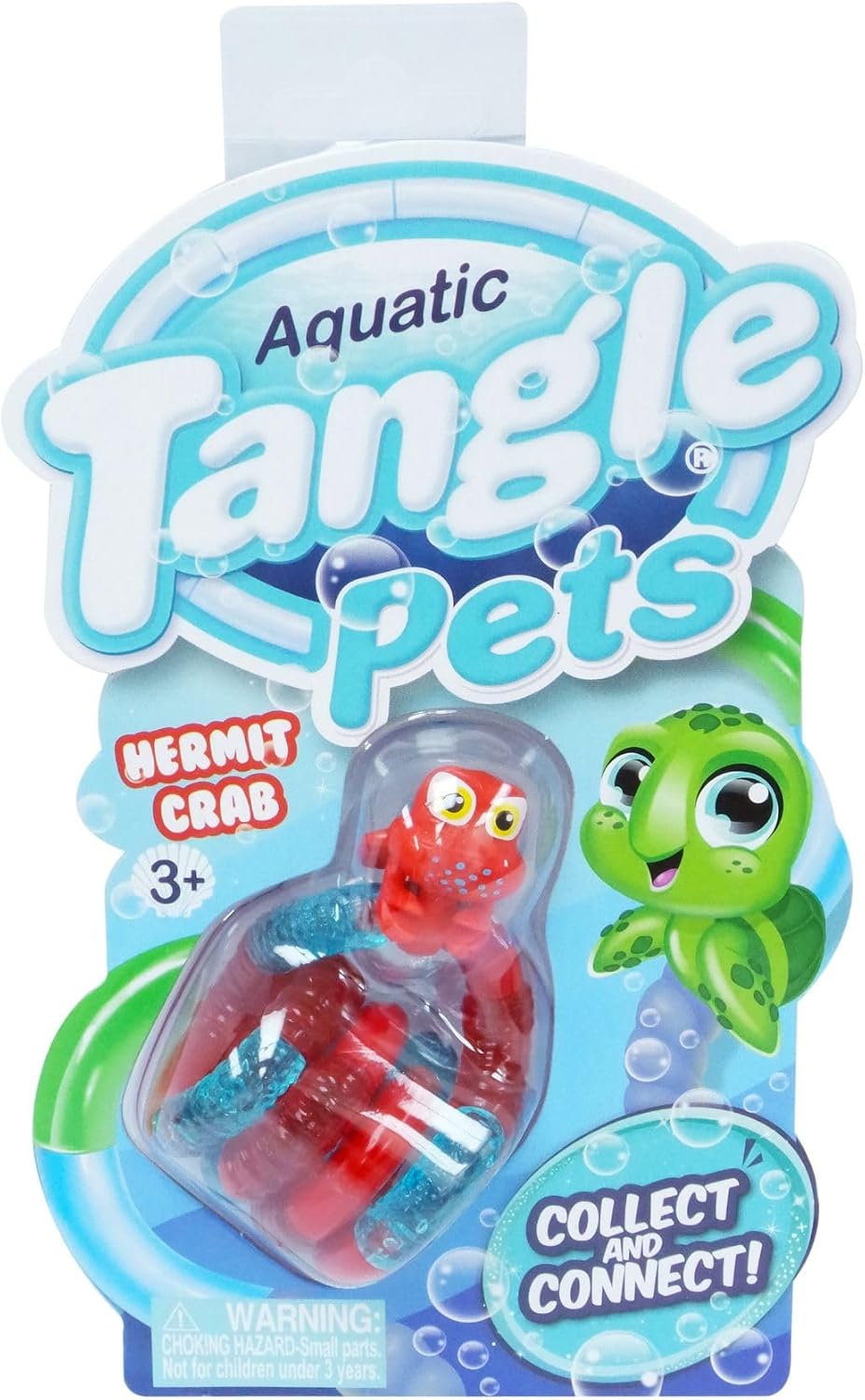 Tangle Aquatic Pets 2-Pack Turtle and Crab - Cute Fidgets for Boys and Girls - Aquatic Fidget Toys - Sea Creature Fidget Toys - Tangle Fidgets
