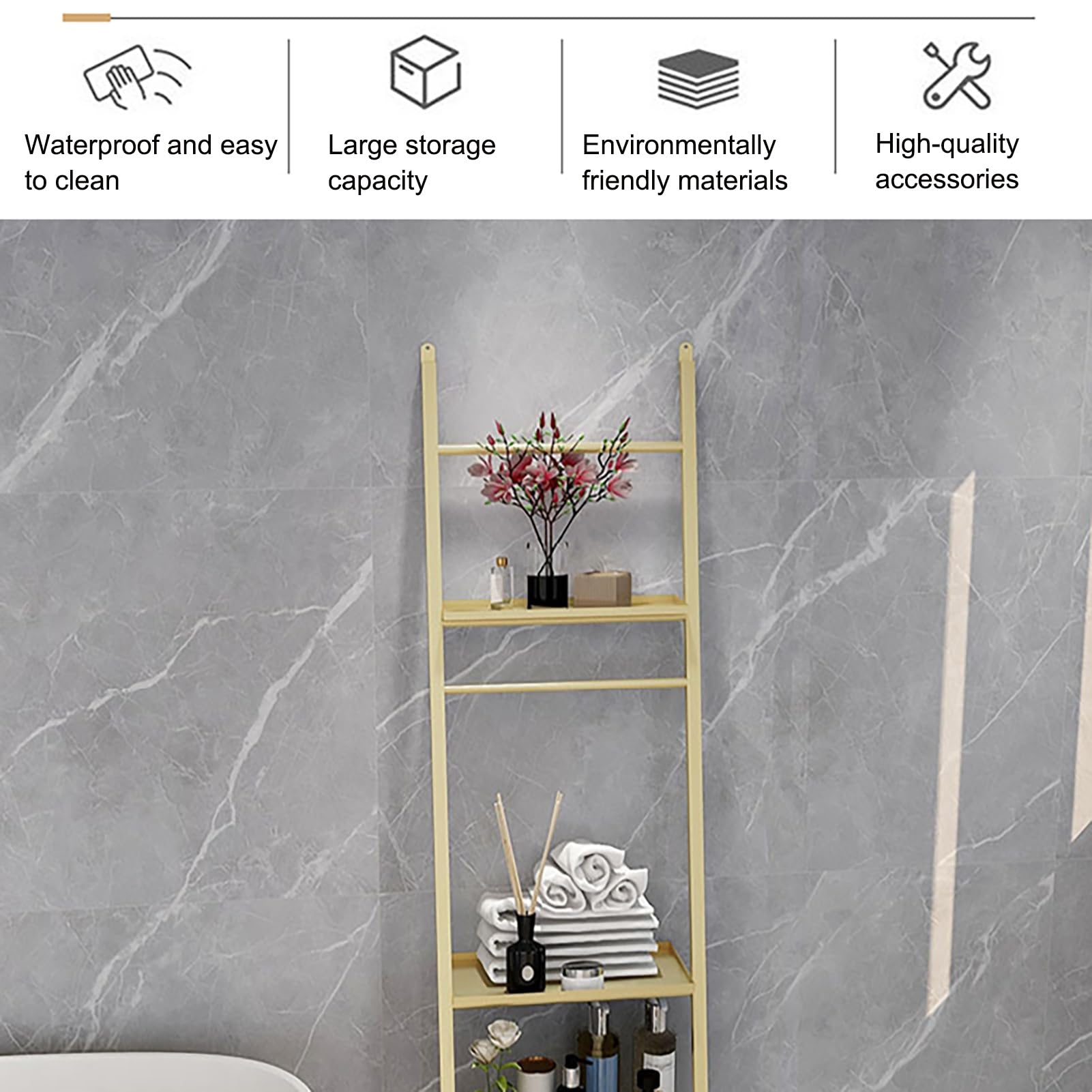 Scaffale portaoggetti in metallo a 3 ripiani, organizer mobile per bagno, cucina e soggiorno, espositore compatto per piccoli spazi (nero, 40 cm)