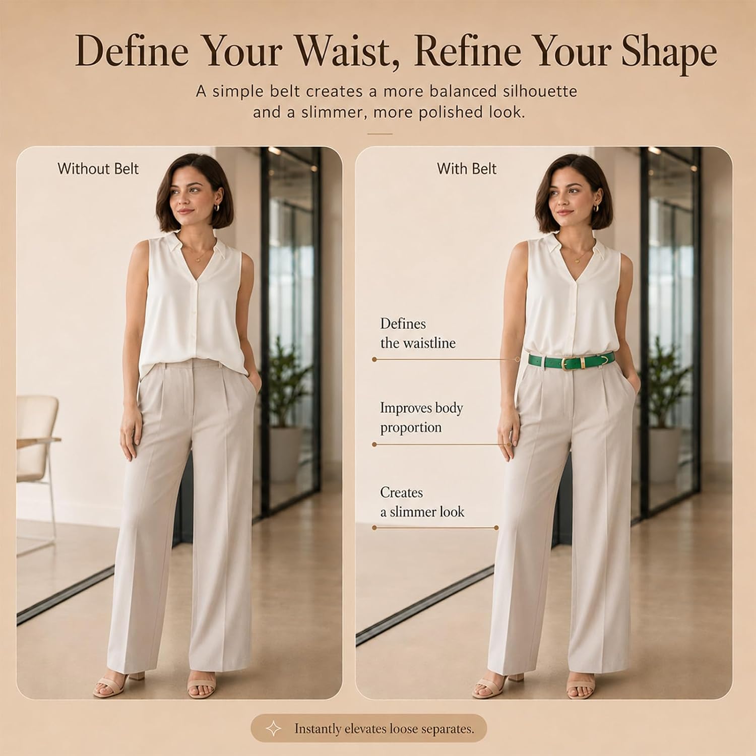 RISANTRY Women's Leather Belts with Metal Buckle Fashion Ladies Waist Belt image 3