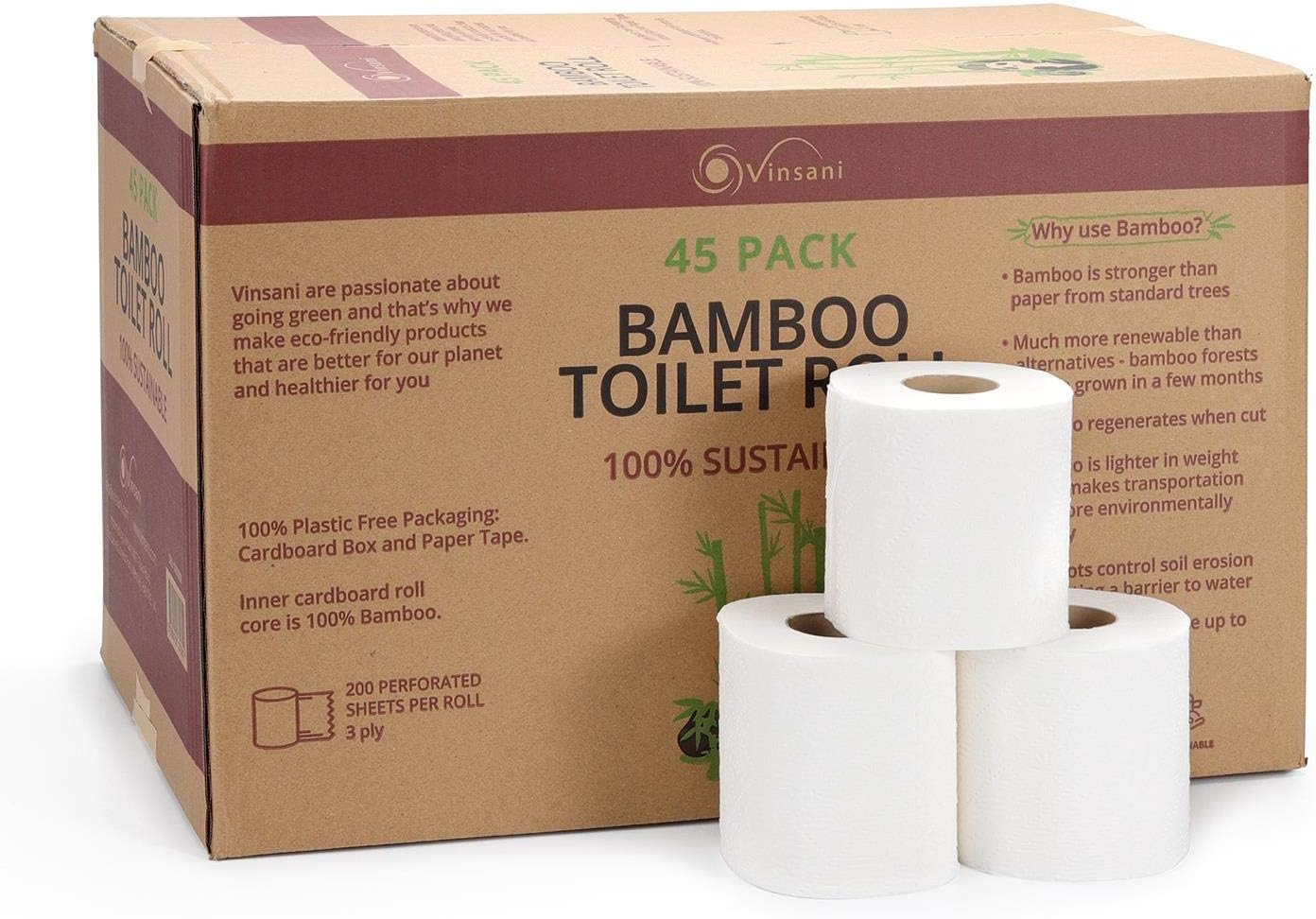The Cheeky Panda Bamboo Toilet Paper – 9 Rolls of Unbleached Toilet ...