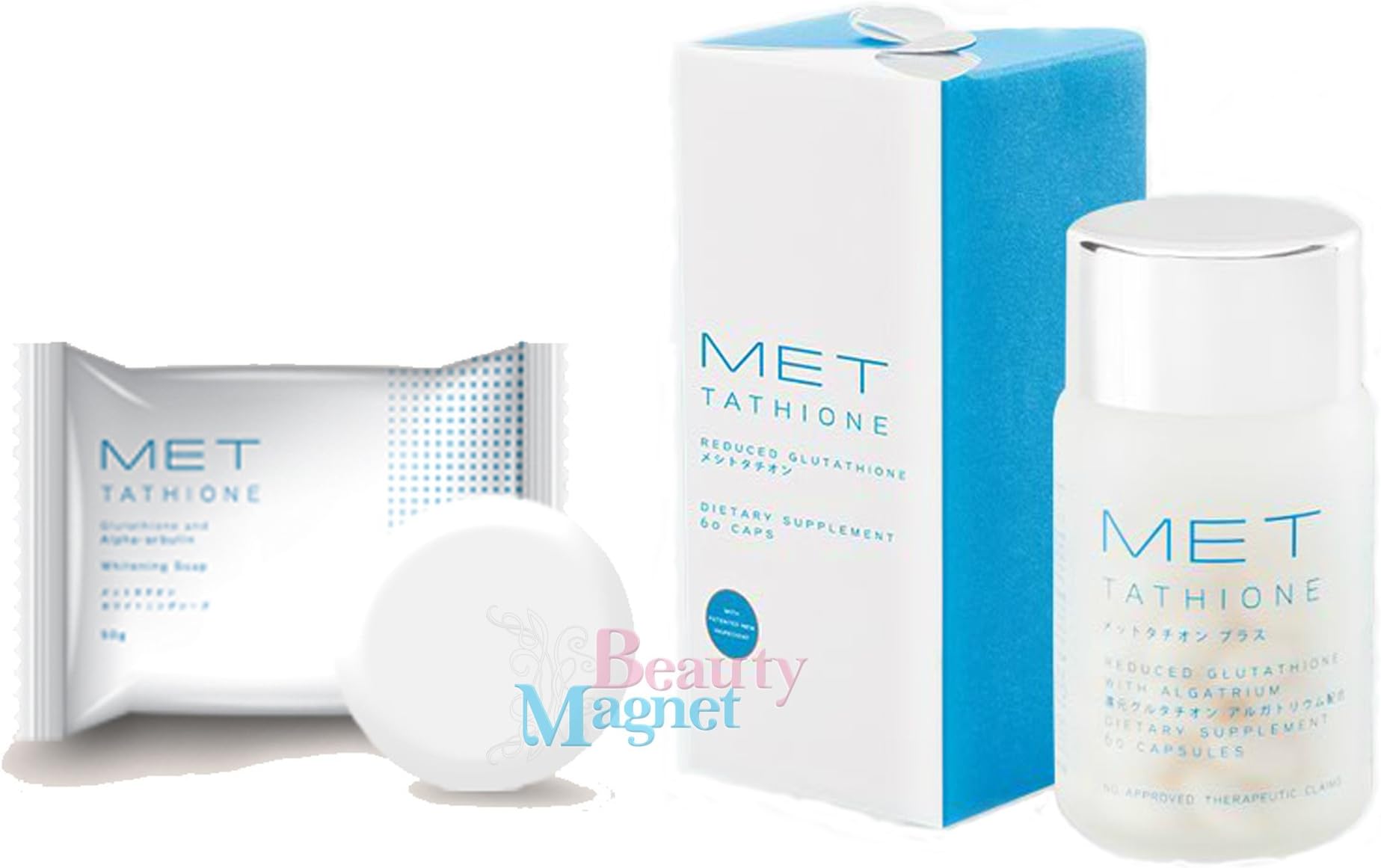 Reduced Glutathione with Algratrium 60 softgels and Met Tathione Soap 50g