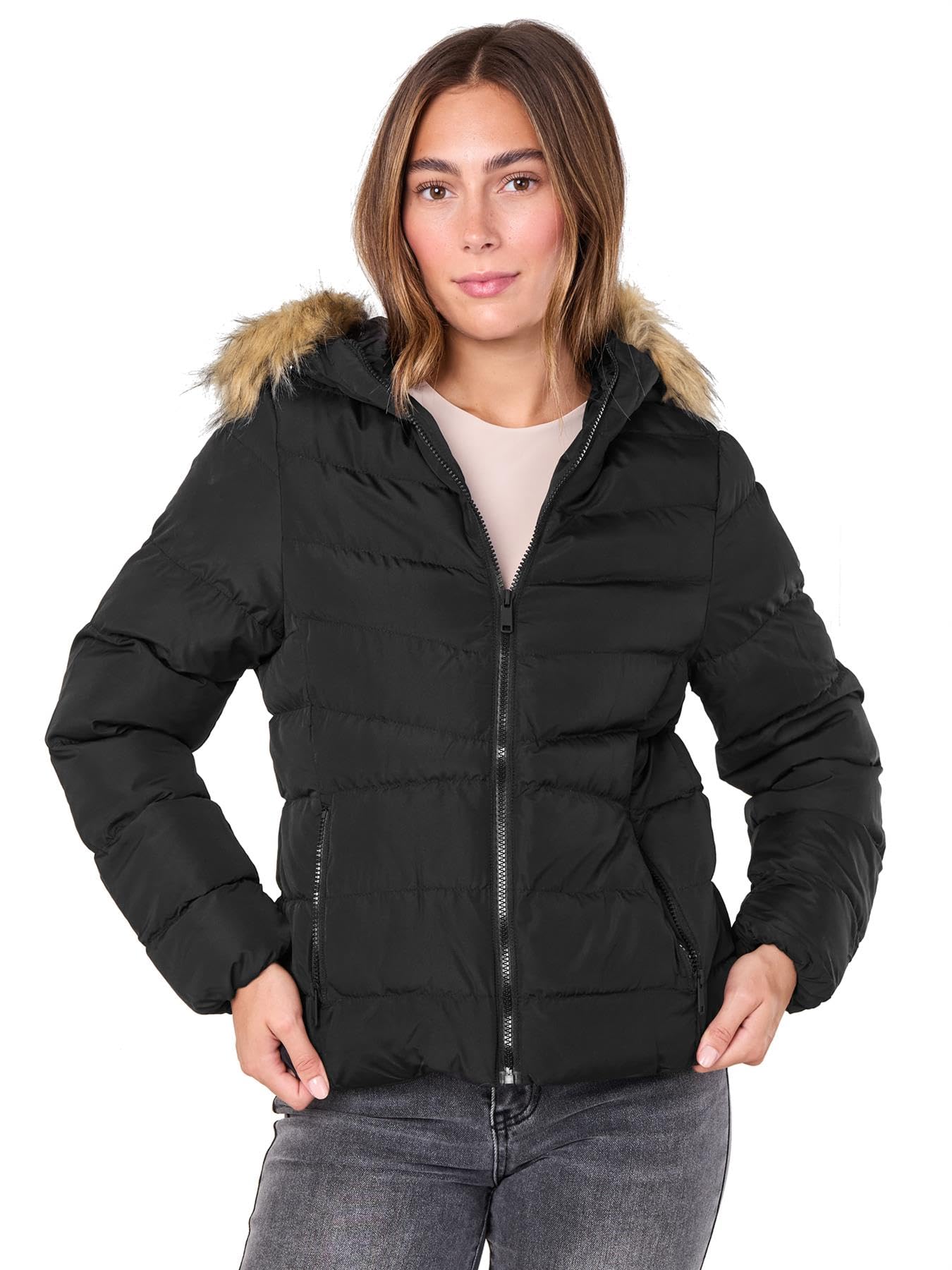 SS7 Womens Faux Fur Hooded Padded Coat