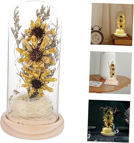 Miniatura 6 de Lámpara de cúpula de cristal, girasol artificial en cristal, decoración de girasol, regalos únicos para el día de la madre, día de San Valentín