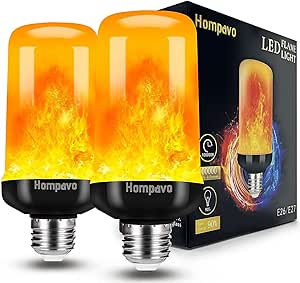 Hompavo LED Flame Light Bulb, 4 Modes