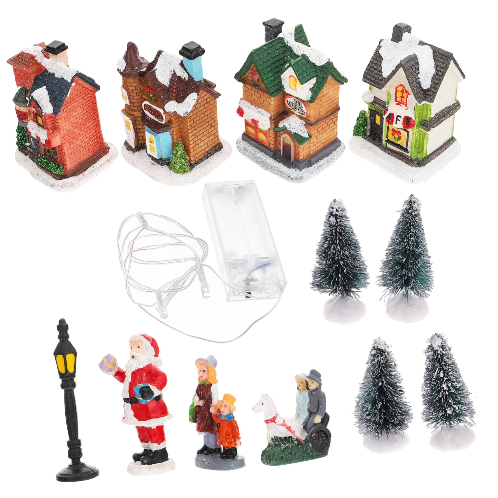 Zerodeko Adornos Luminosos para Casas de Nieve Casa Navideña Iluminación LED de Pueblo Navideño Iluminación LED para Decoración de Fiestas Interiores