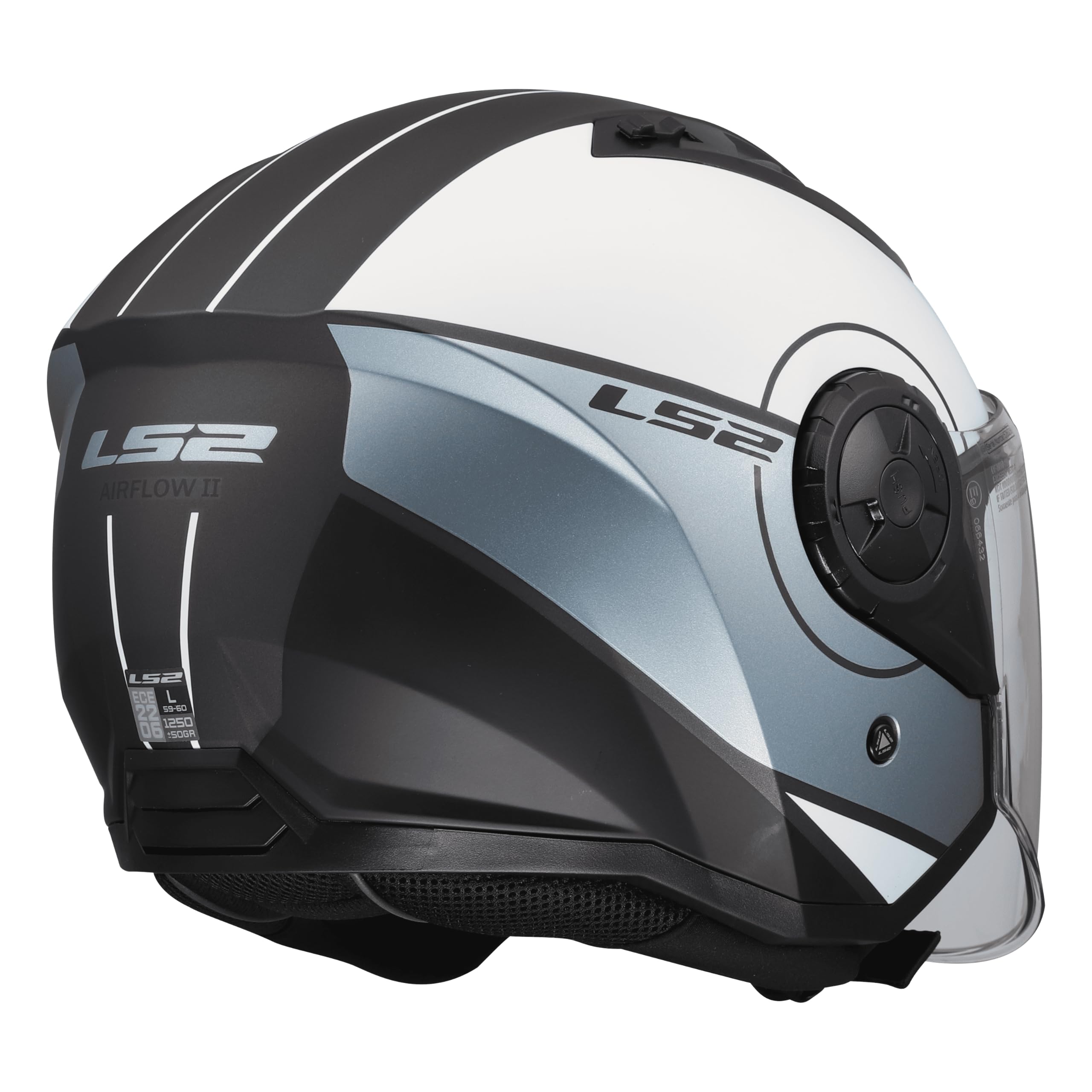 LS2, Jet Motorradhelm AIRFLOW II COVER Grey Blue, XS