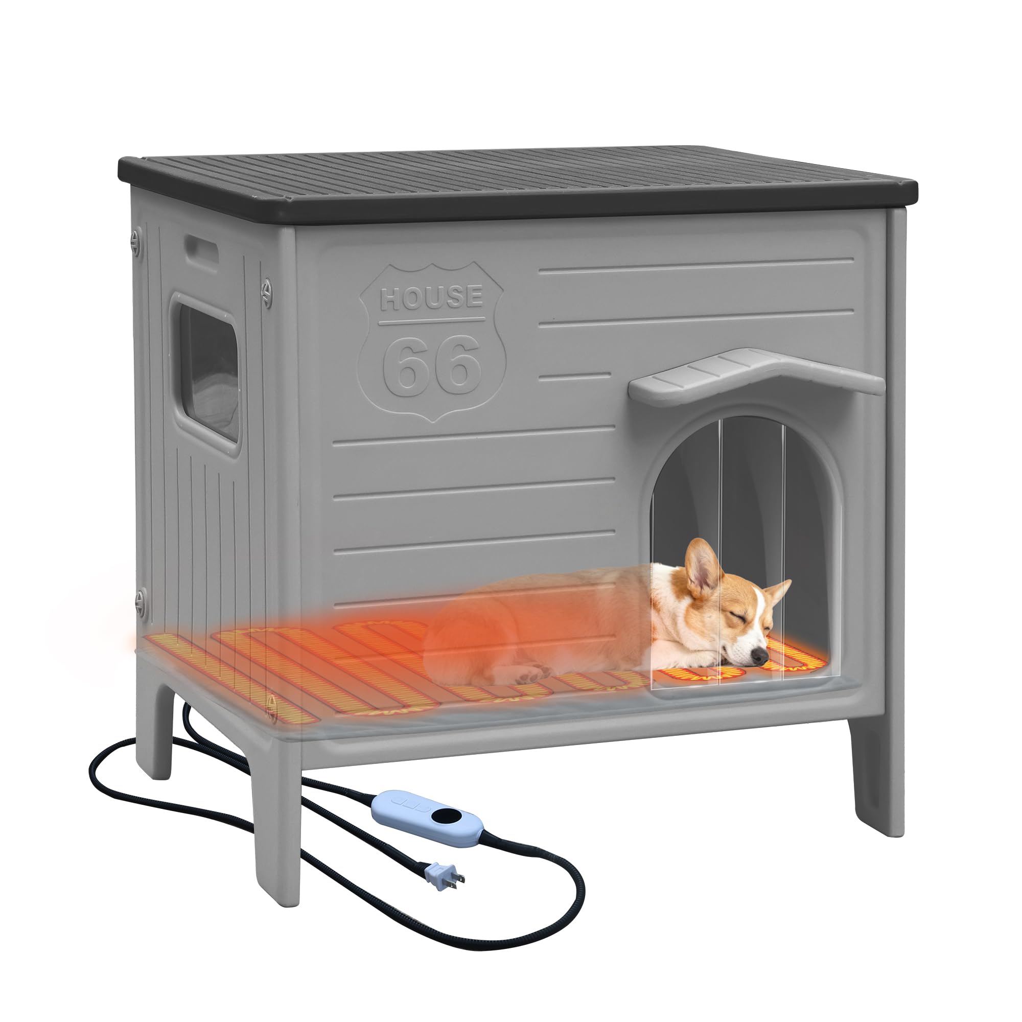 Photo 1 of Heated Dog House for Outside Weatherpoof Plastic Dog Houses Outdoor Indoor