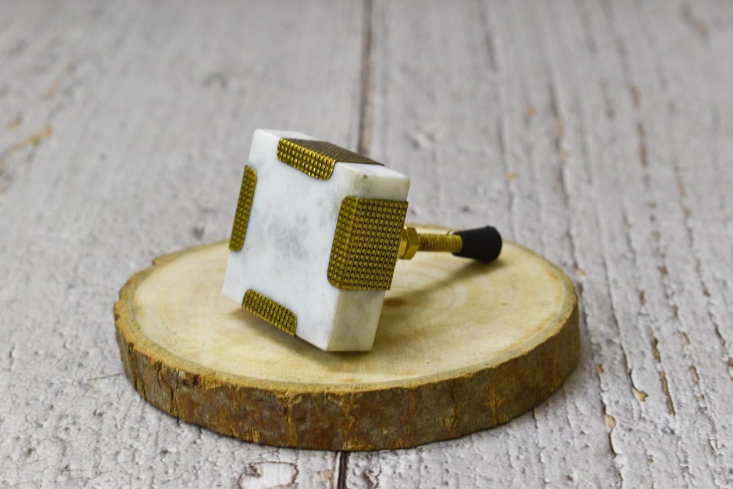 ARTISNO Square Marble Brass Knob, Modern Cabinet Knob, Decorative Hardware, Furniture Hardware, Cabinet Handles - Image 4