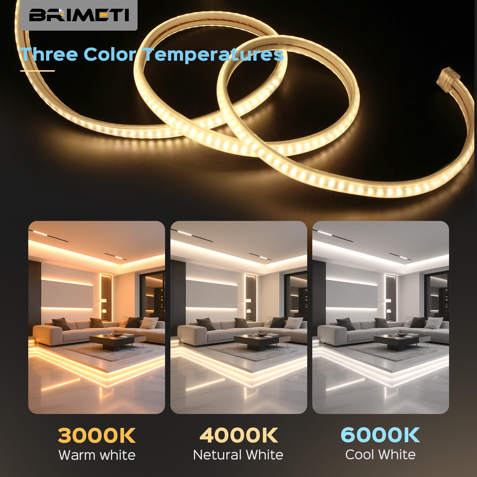 LED Streifen 20M 230V Neon Strip IP65 Wasserdicht Aussenbereich Neutralweiß 4000K 145LEDS/M mit Netzteil und Stecker, Flexibel DIY LED Band Lichtband für Außen und Innen Wohnzimmer Küche Deko