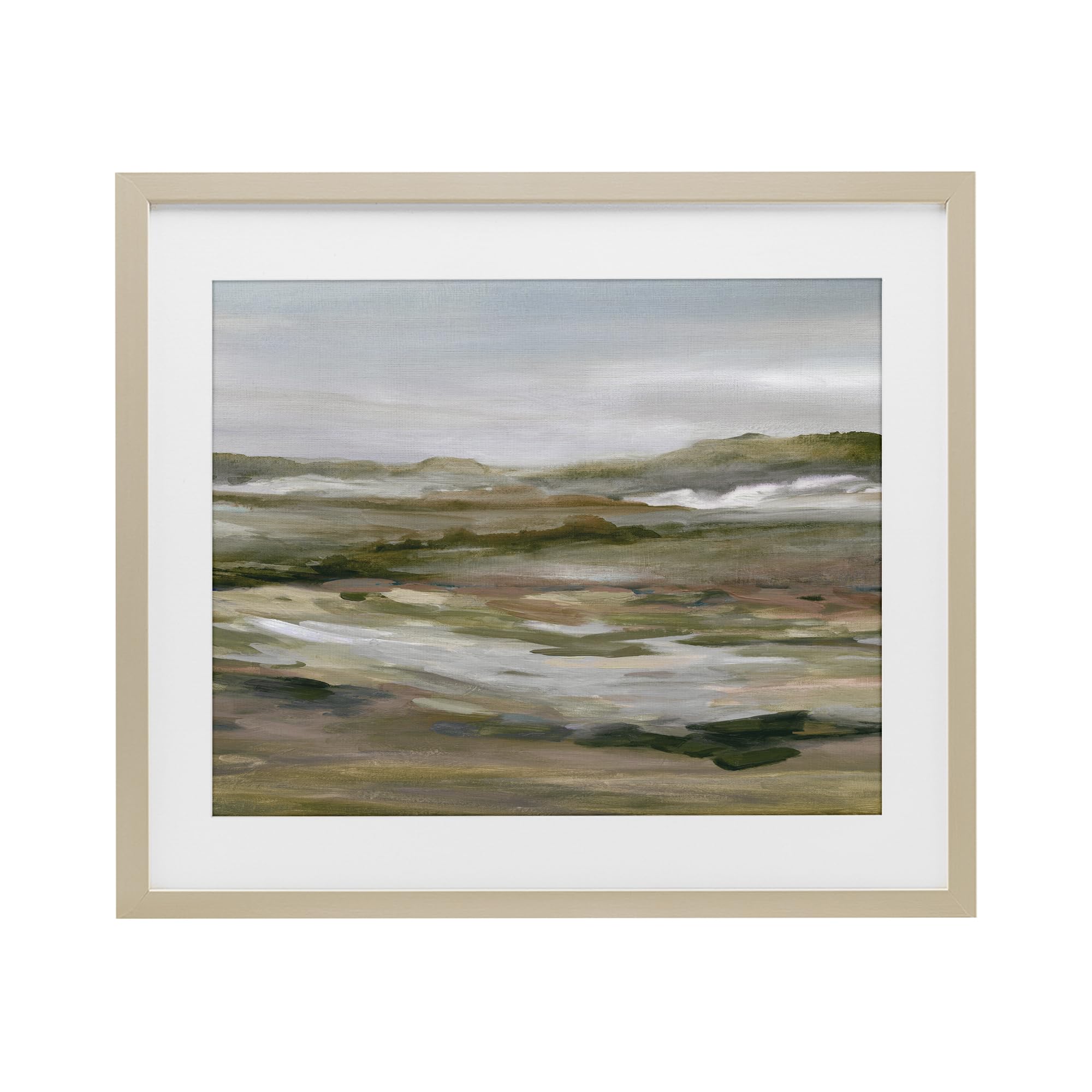 Stupell Industries Harvest Pine (Textured) 'Natural Meadow Abstract Horizon'| Framed Print Under Glass