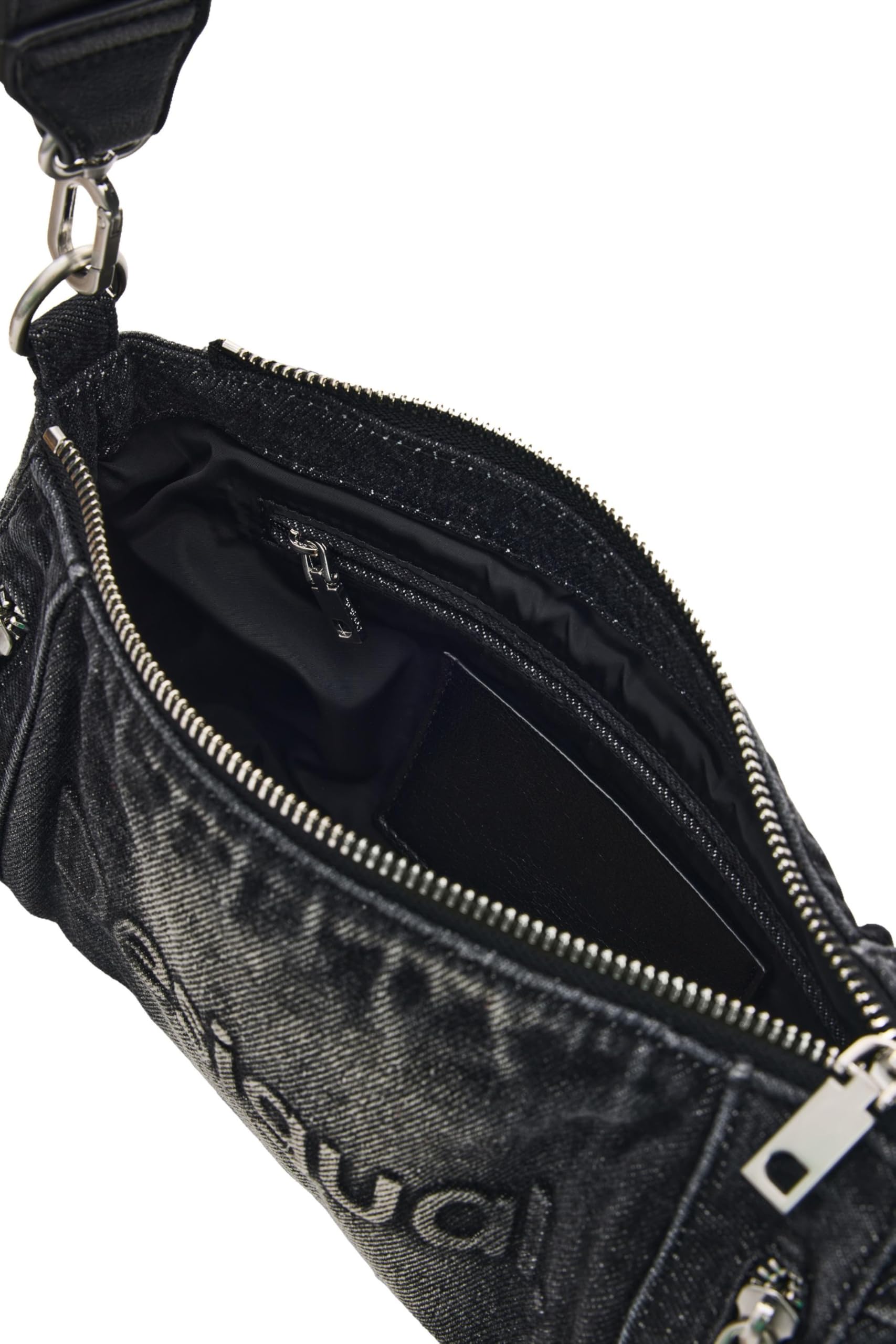 Desigual borsa a tracolla Half Logo Crossbody Bag Denim Dark Grey grigio