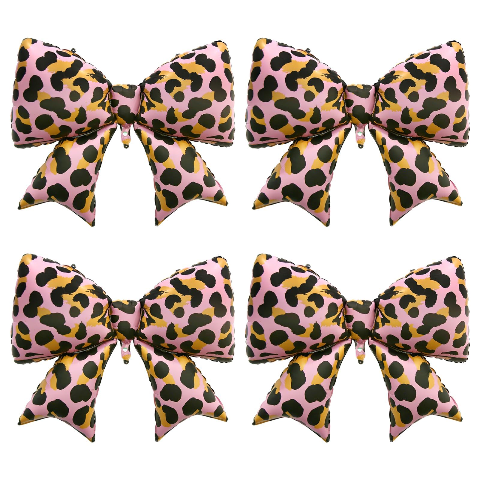 4Pcs Cheetah Print Balloons, Leopard Print Balloons Decorations Supplies for Party, Animal Decor Supplies for Wedding Bow Theme decrations for Bachelorette Party